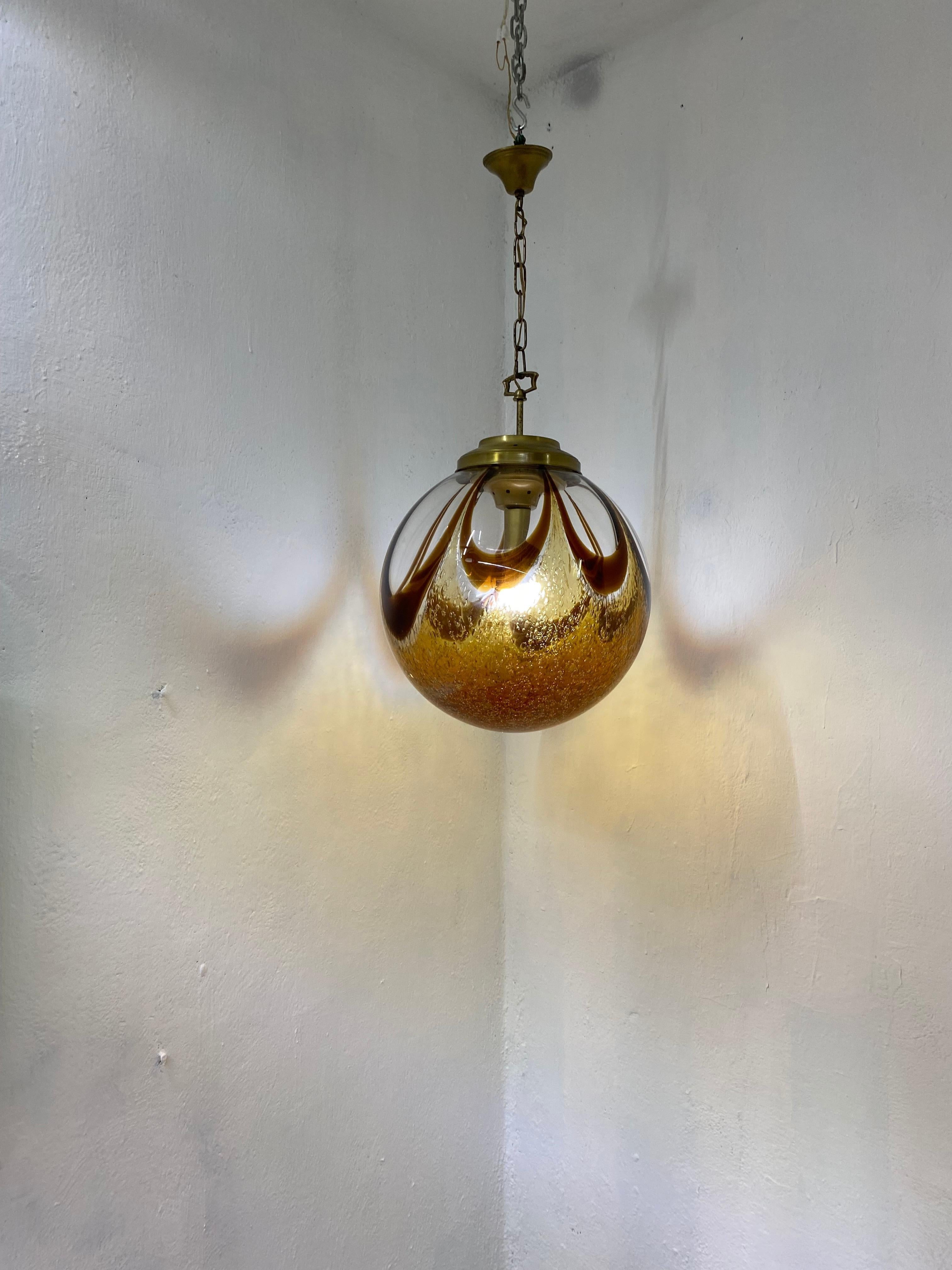 Murano Glass Sphere Chandelier in the Style of Mazzega, circa 1970 For Sale 4