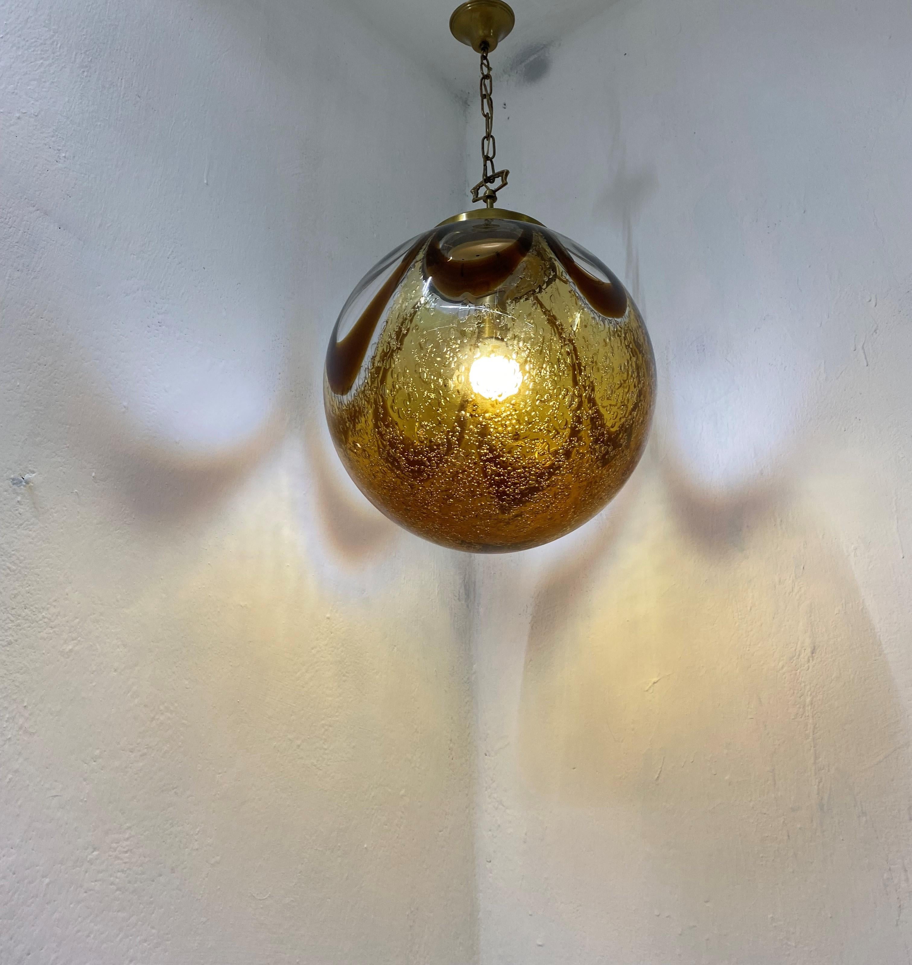 Murano Glass Sphere Chandelier in the Style of Mazzega, circa 1970 For Sale 5