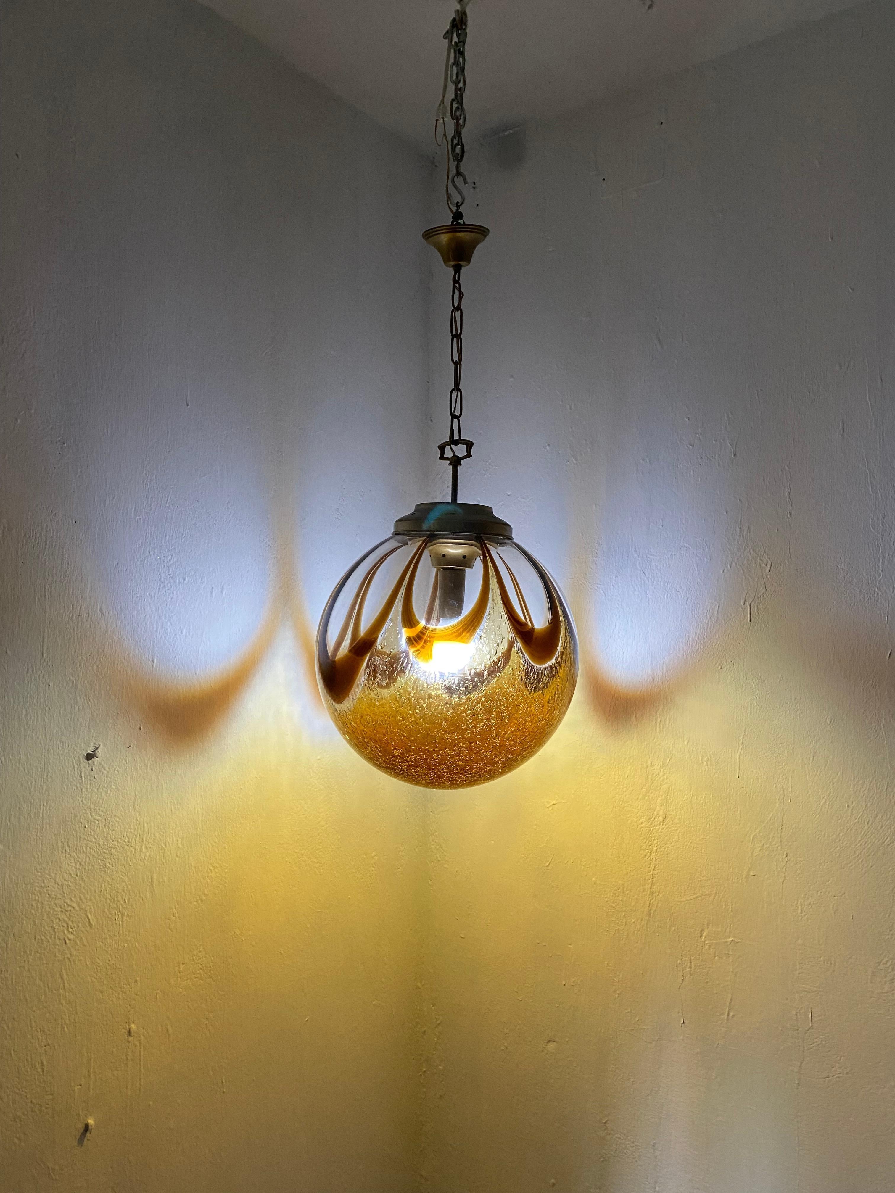 Murano Glass Sphere Chandelier in the Style of Mazzega, circa 1970 For Sale 7