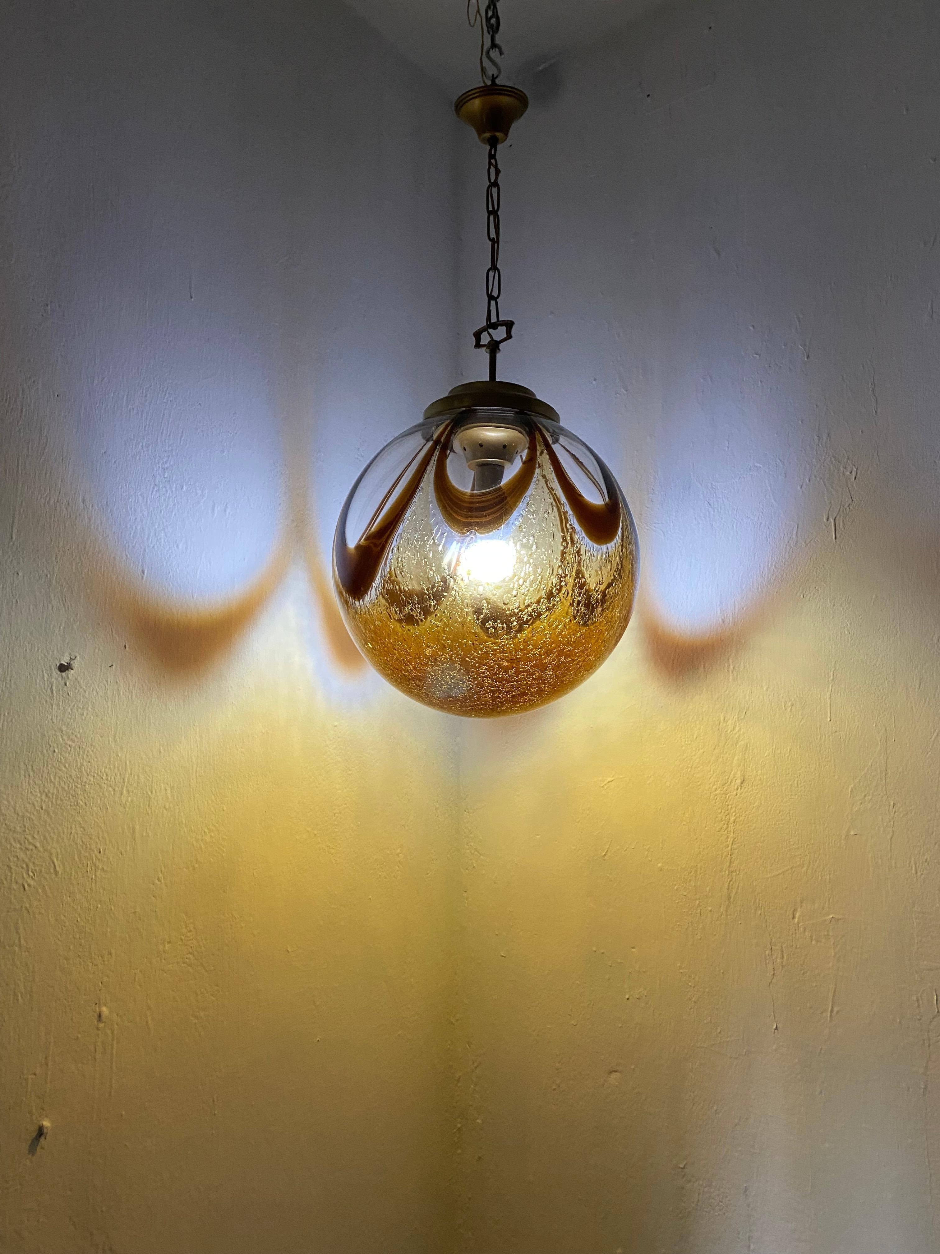 Murano Glass Sphere Chandelier in the Style of Mazzega, circa 1970 For Sale 8