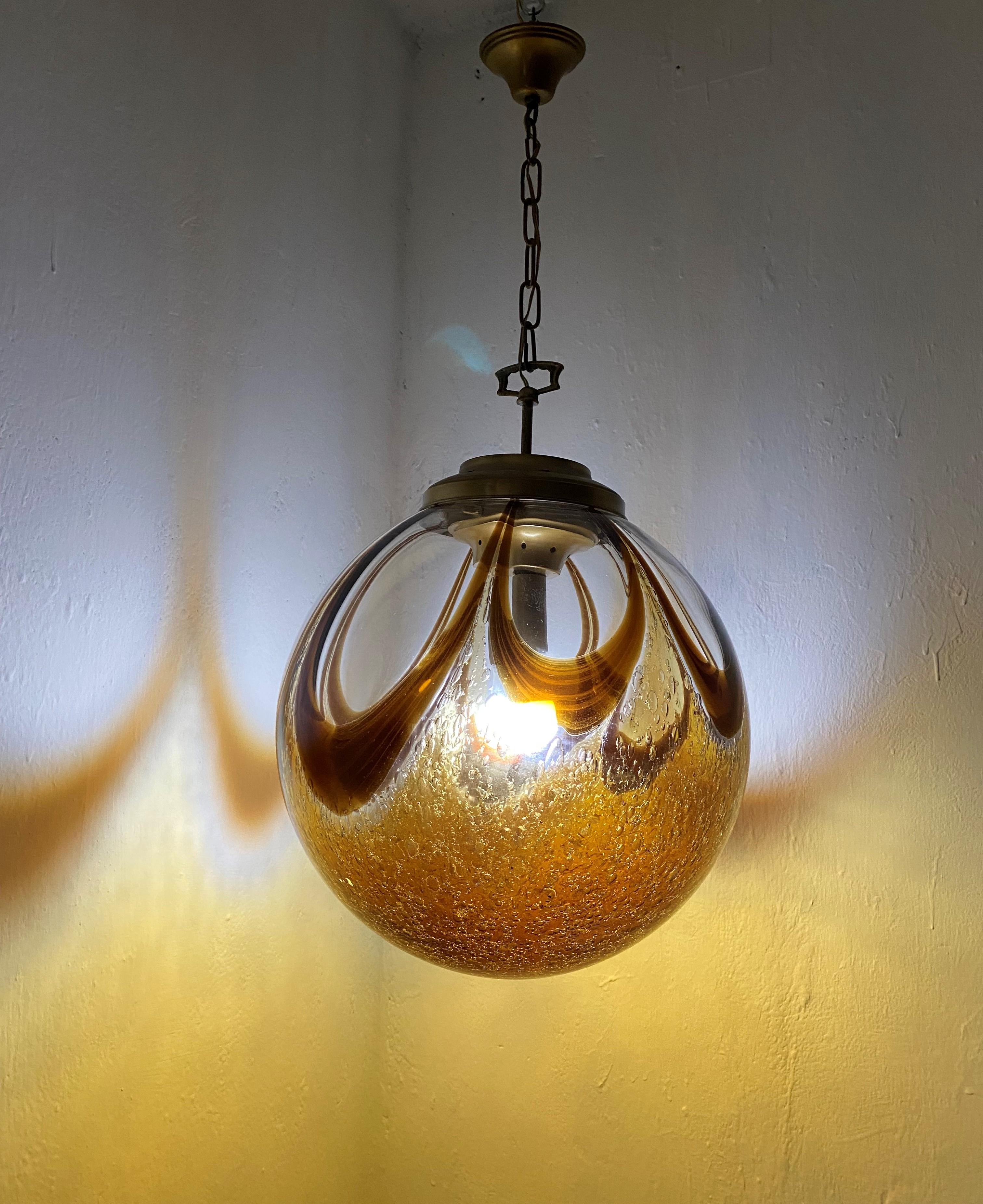 Murano Glass Sphere Chandelier in the Style of Mazzega, circa 1970 For Sale 11
