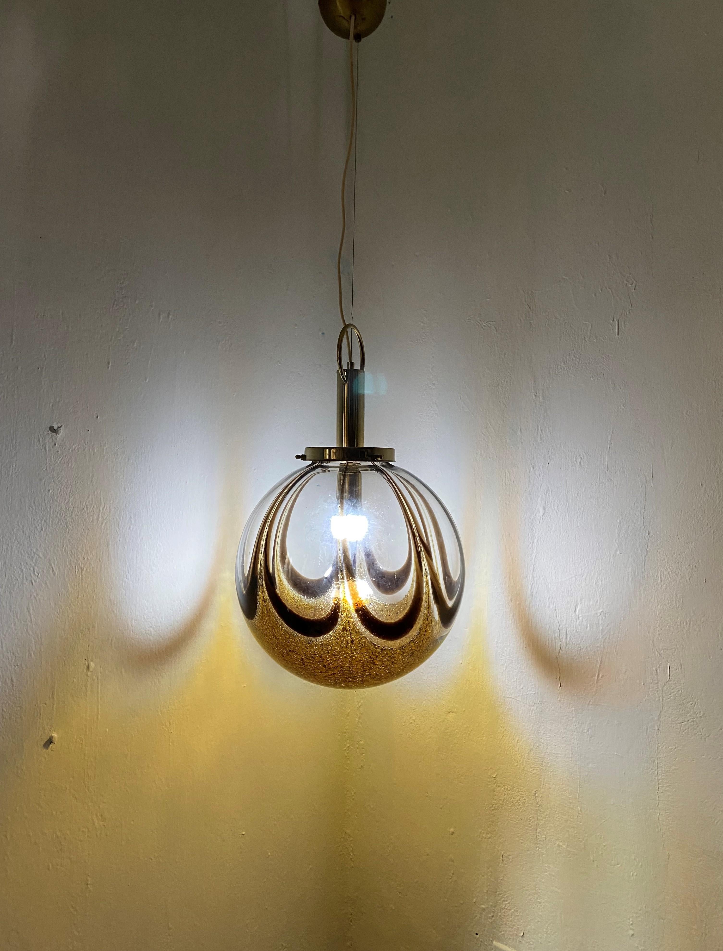 Mid-Century Modern Murano Glass Sphere Chandelier in the Style of Mazzega, circa 1970 For Sale
