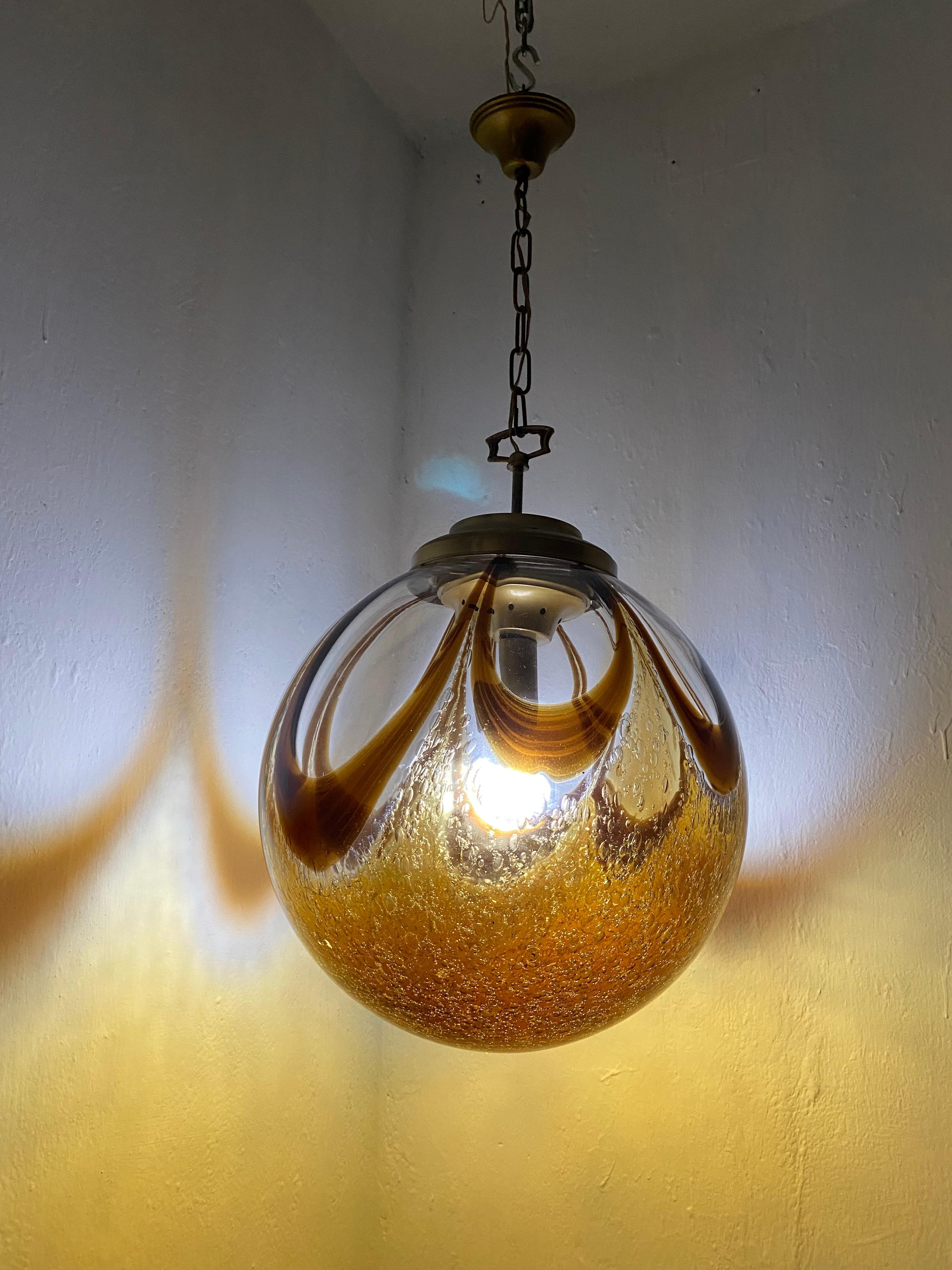 Mid-Century Modern Murano Glass Sphere Chandelier in the Style of Mazzega, circa 1970 For Sale