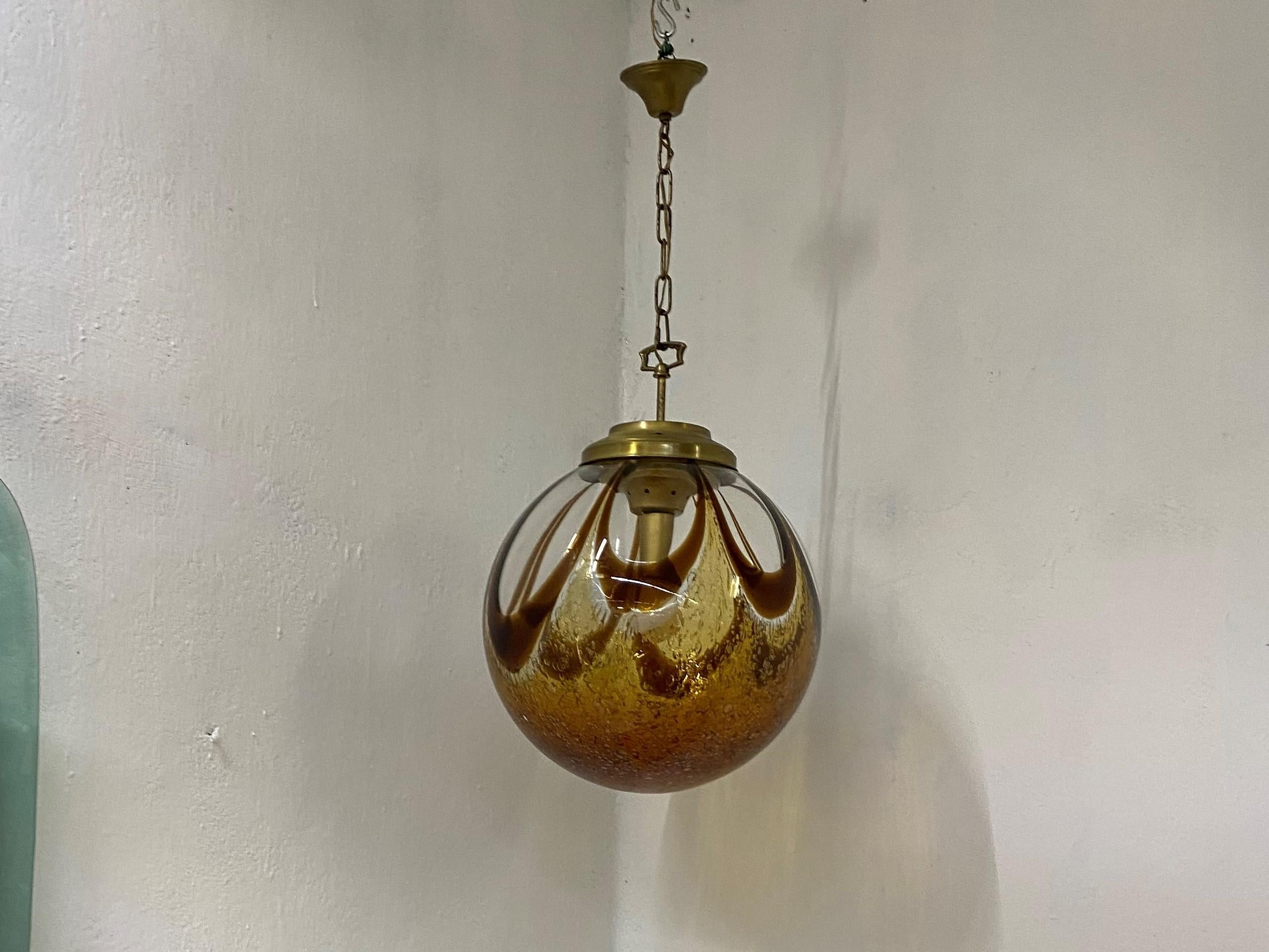 20th Century Murano Glass Sphere Chandelier in the Style of Mazzega, circa 1970 For Sale