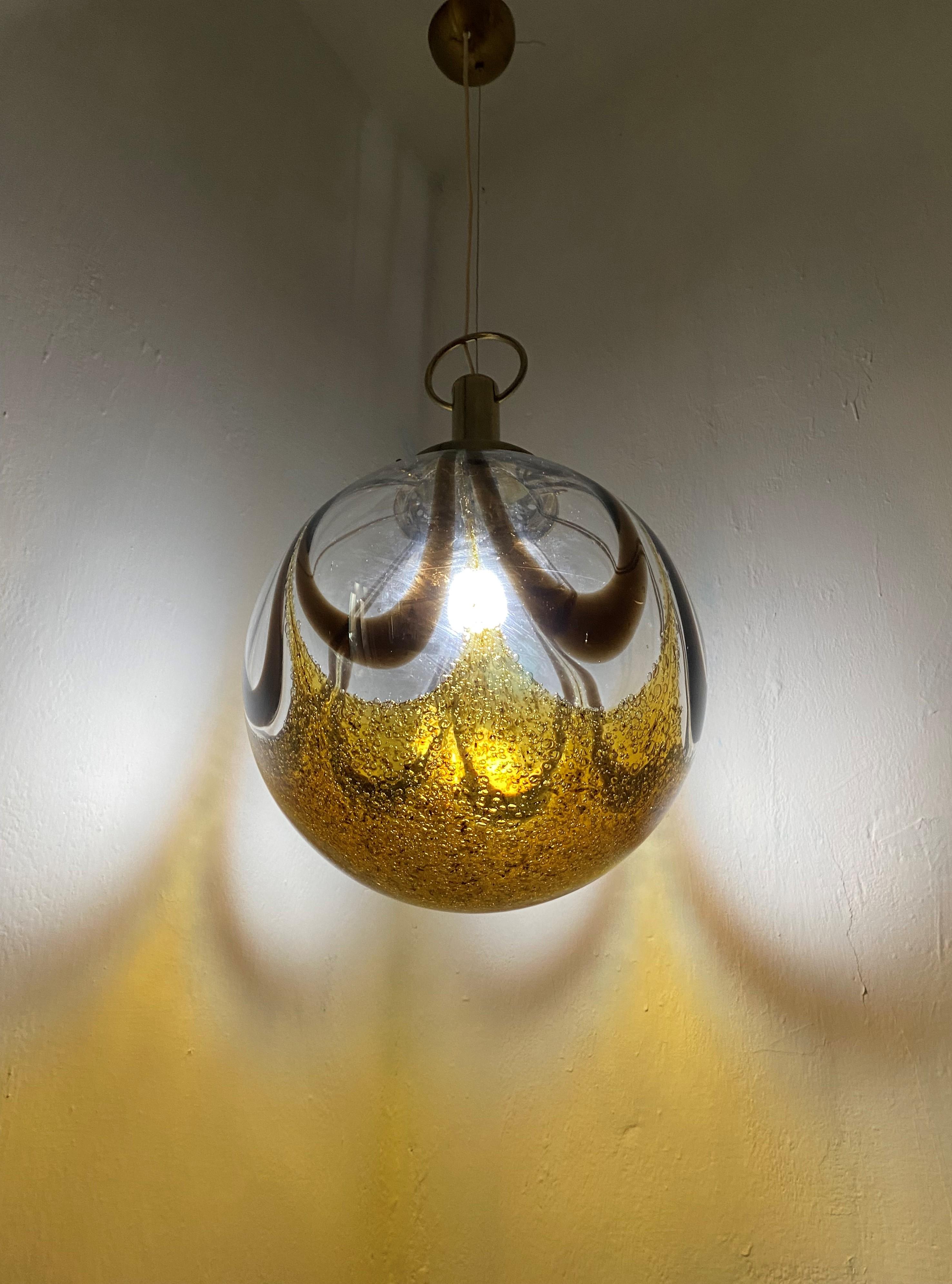 Murano Glass Sphere Chandelier in the Style of Mazzega, circa 1970 For Sale 1
