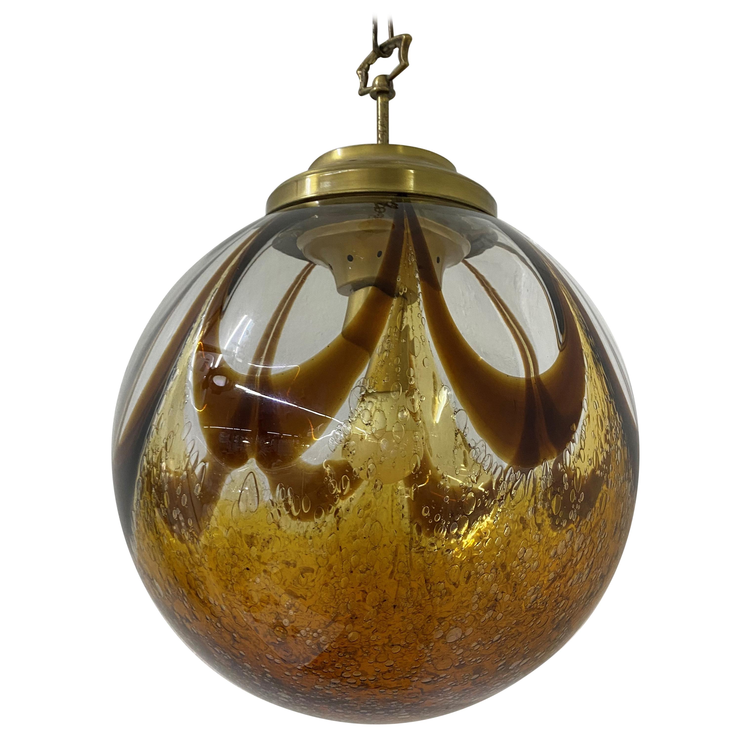 Murano Glass Sphere Chandelier in the Style of Mazzega, circa 1970 For Sale