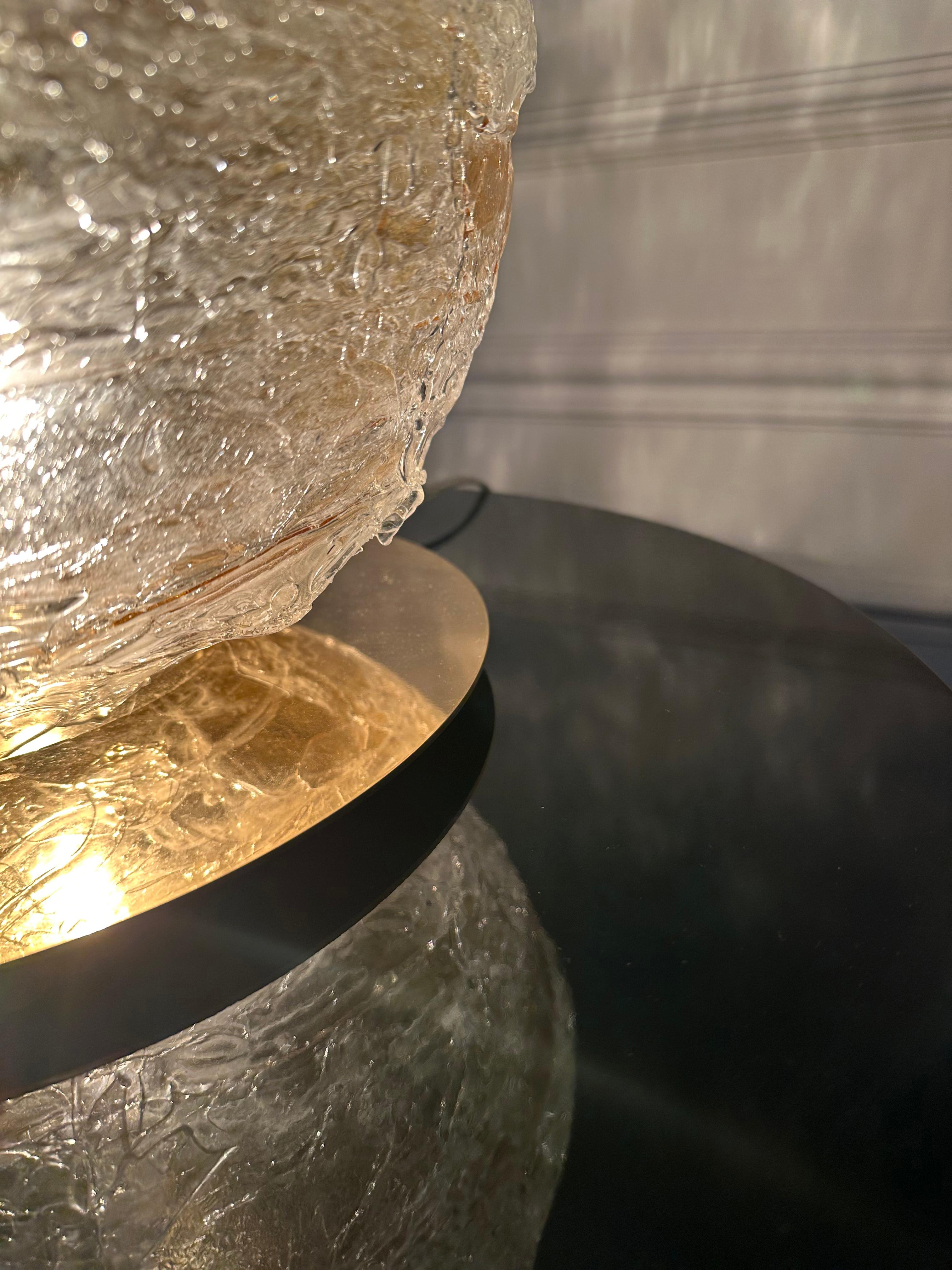 Modern, Murano Glass Table Lamp on Brass Base - Signed, Venini, 2011 1