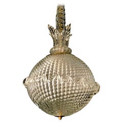 Murano Glass Spherical Lantern or Pendant by Archimede Seguso Midcentury, 1960