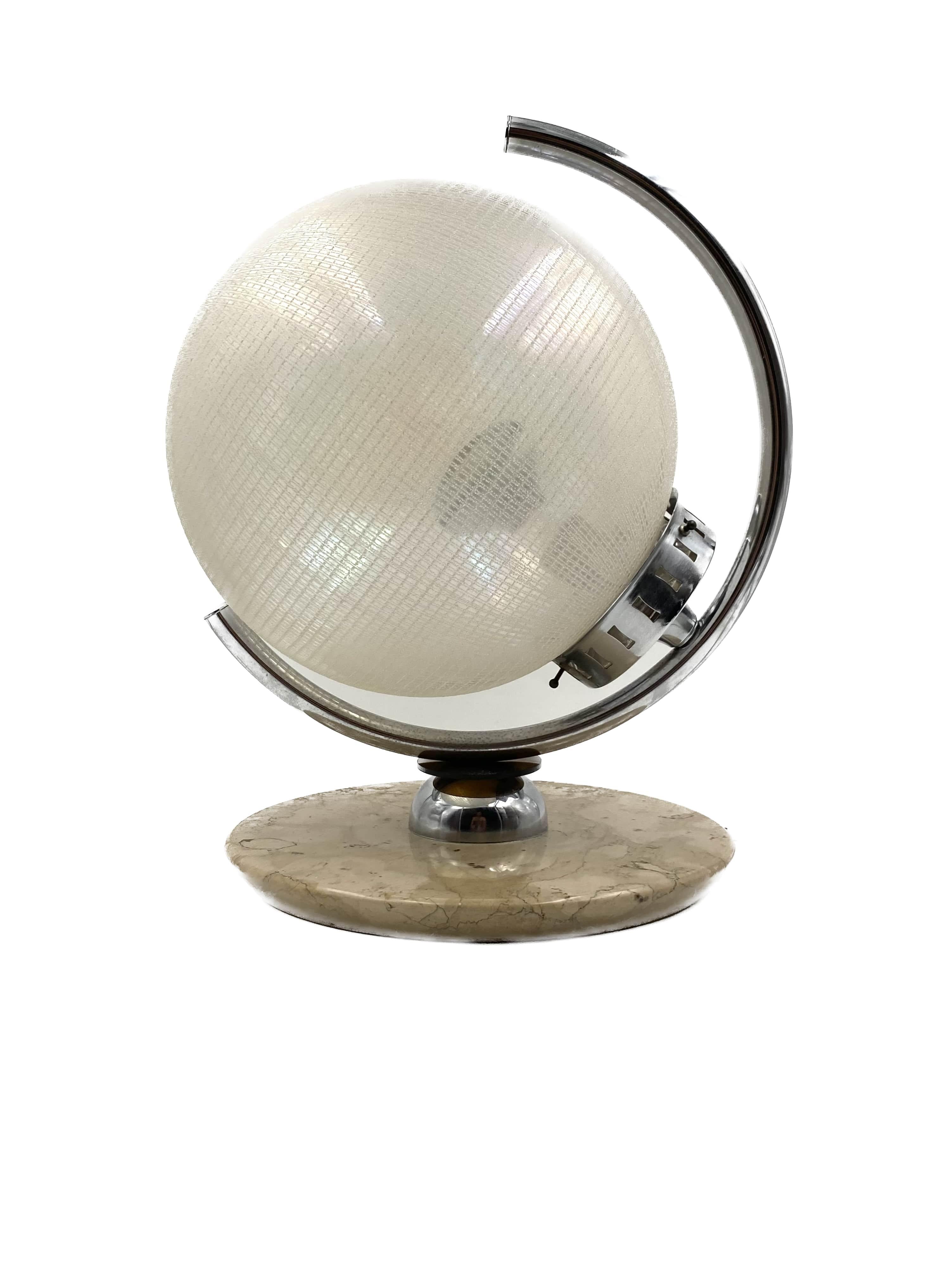 Murano glass spherical table lamp, Mazzega Italy 1970s For Sale 5
