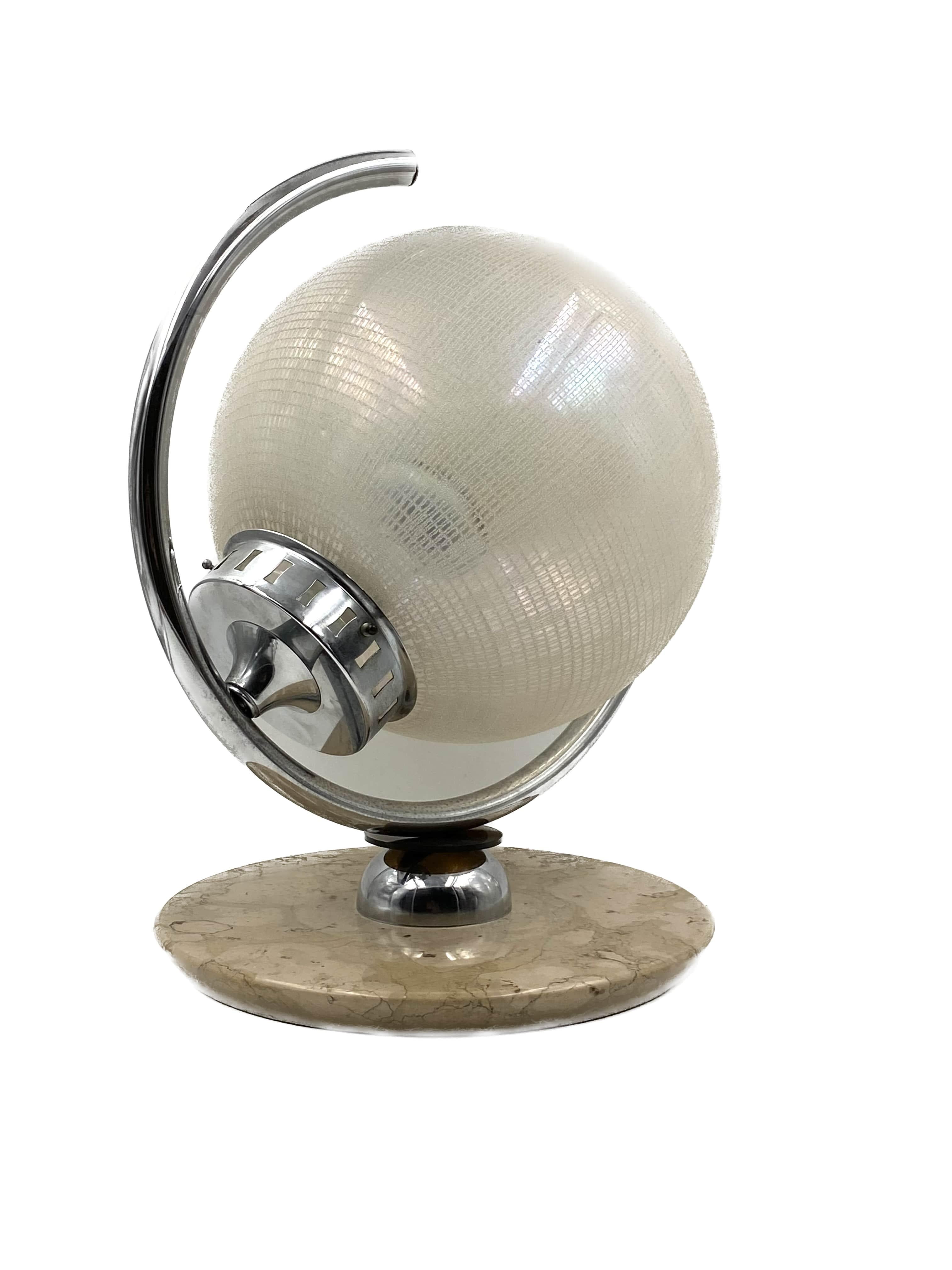 Murano glass spherical table lamp, Mazzega Italy 1970s For Sale 11