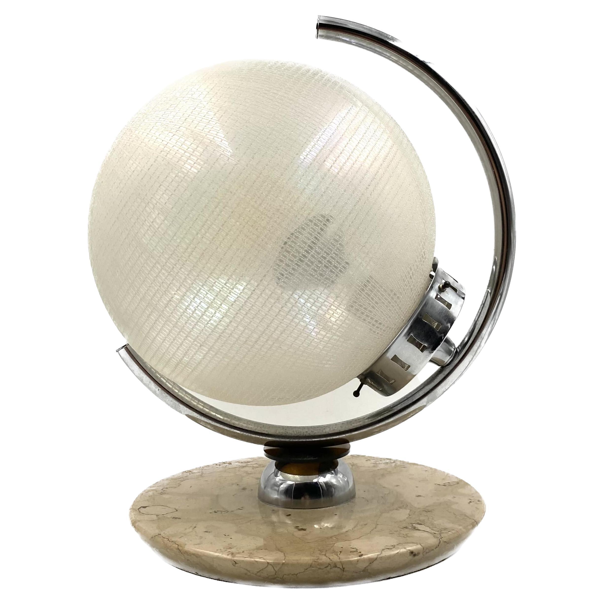 Murano glass spherical table lamp, Mazzega Italy 1970s For Sale