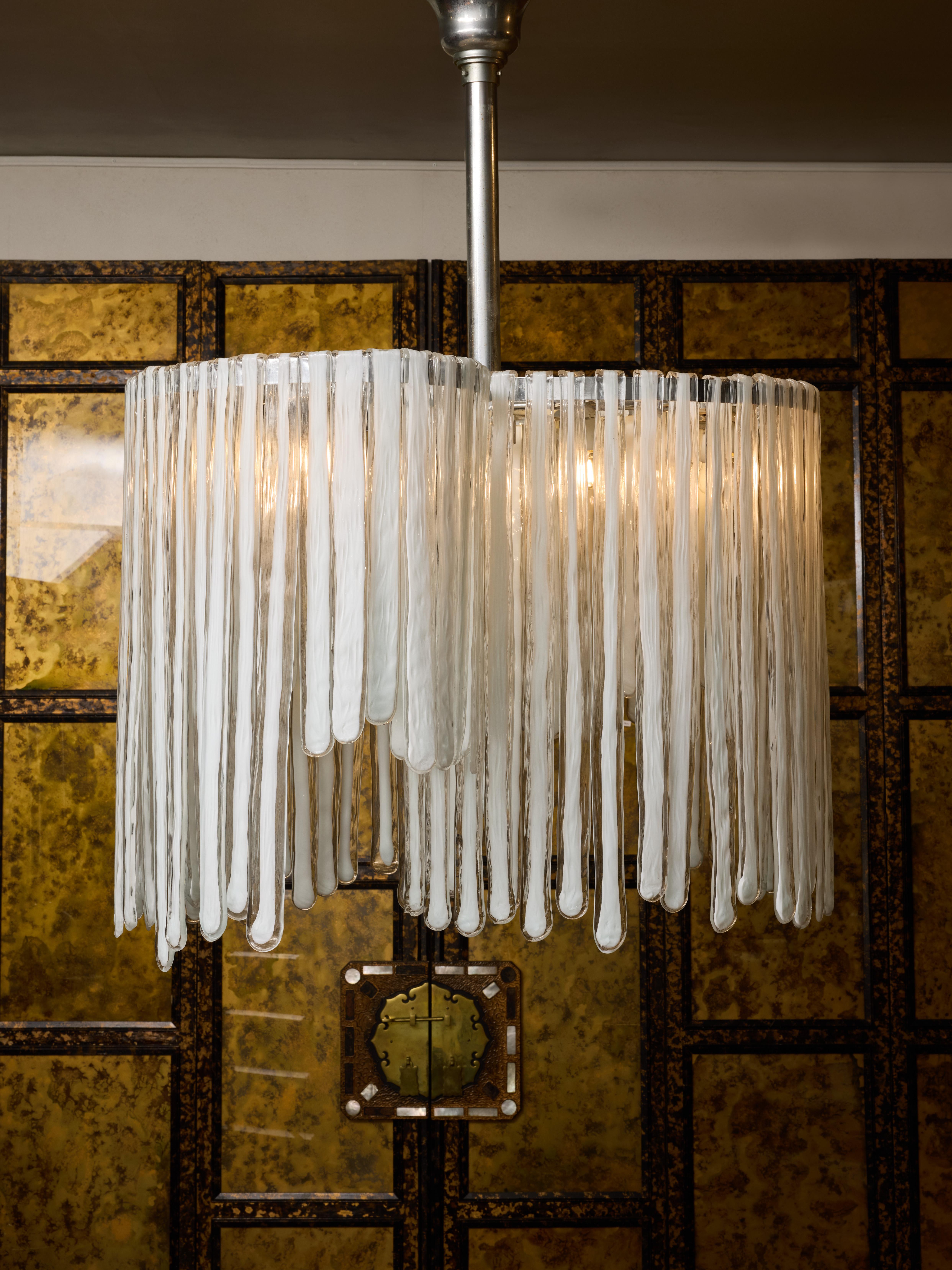 Mid-Century moderno Lampadario a spirale in vetro di Murano in vendita