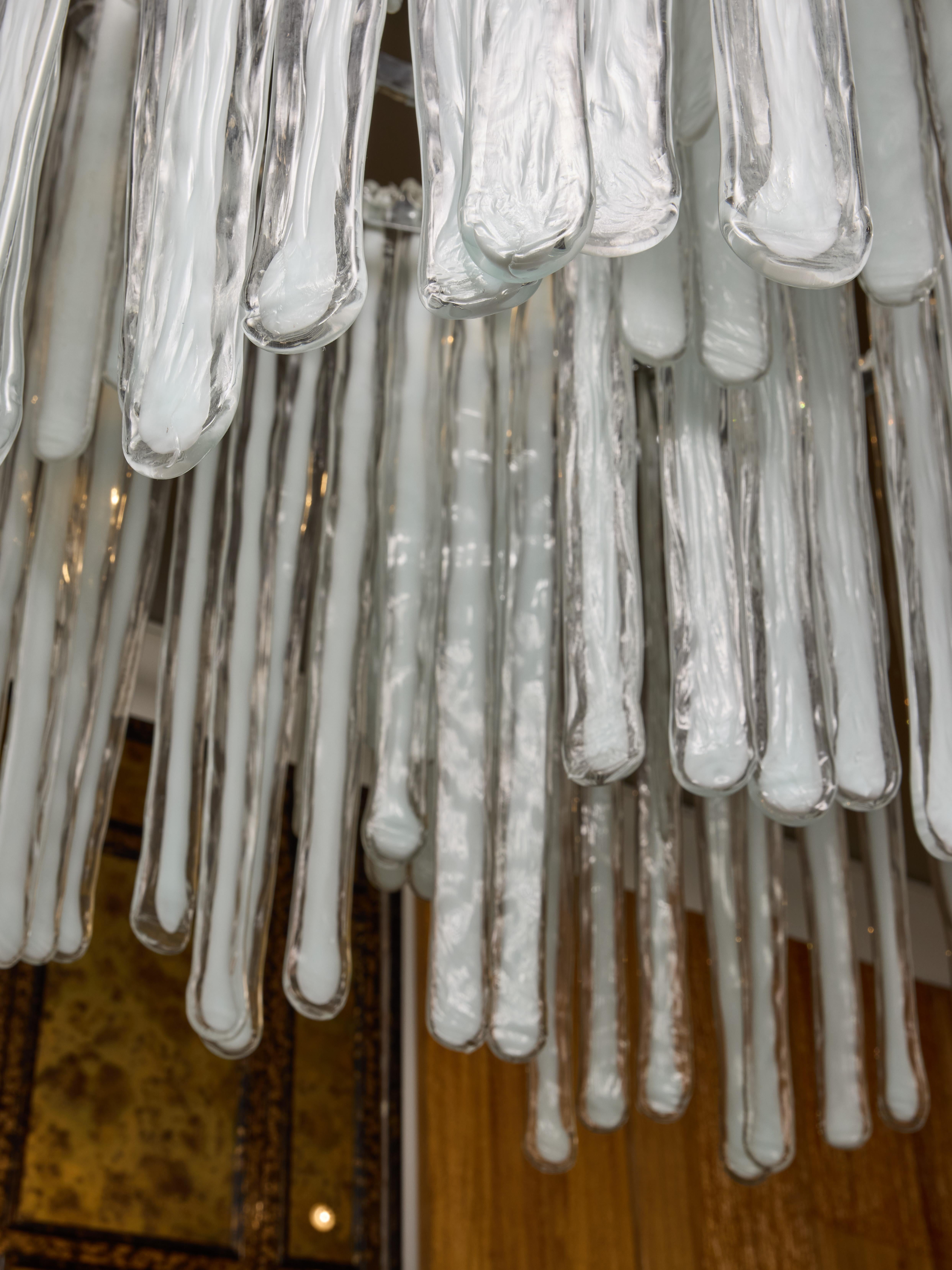 Fine XX secolo Lampadario a spirale in vetro di Murano in vendita