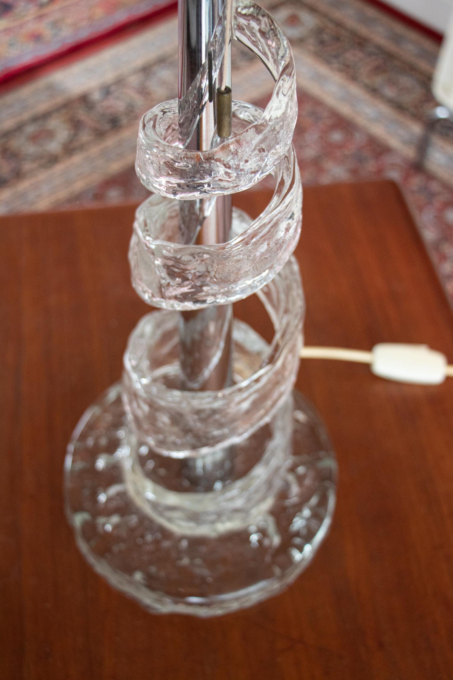 Spiral-Tischlampe aus Muranoglas von Angelo Brotto für Esperia, Italien 1970er Jahre im Angebot 1