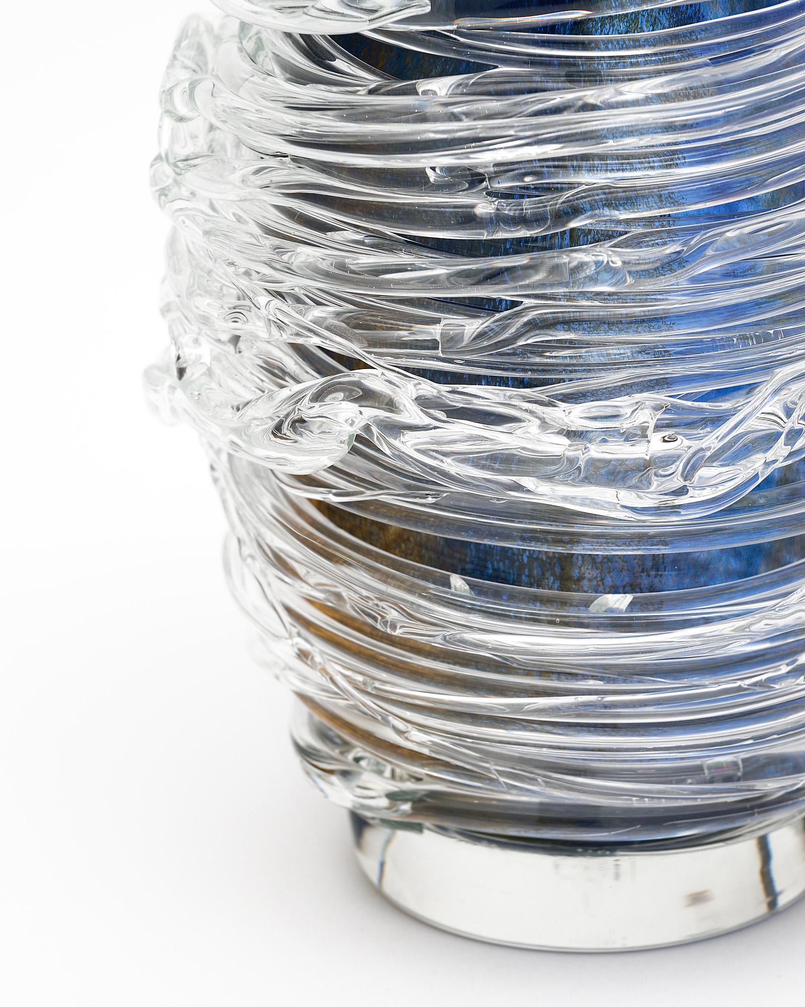 Contemporary Murano Glass Spiral Vase For Sale