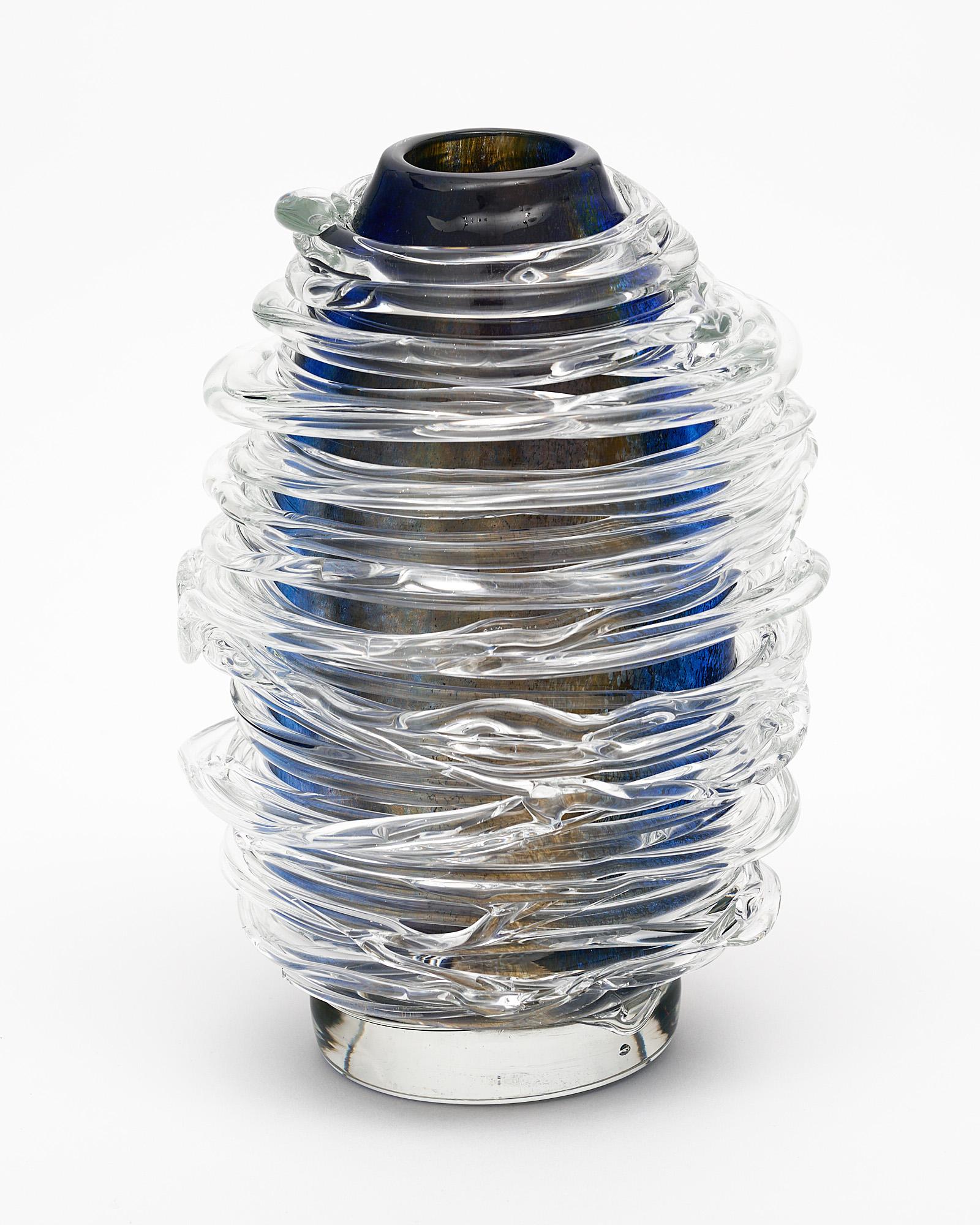 Murano Glass Spiral Vase For Sale 2