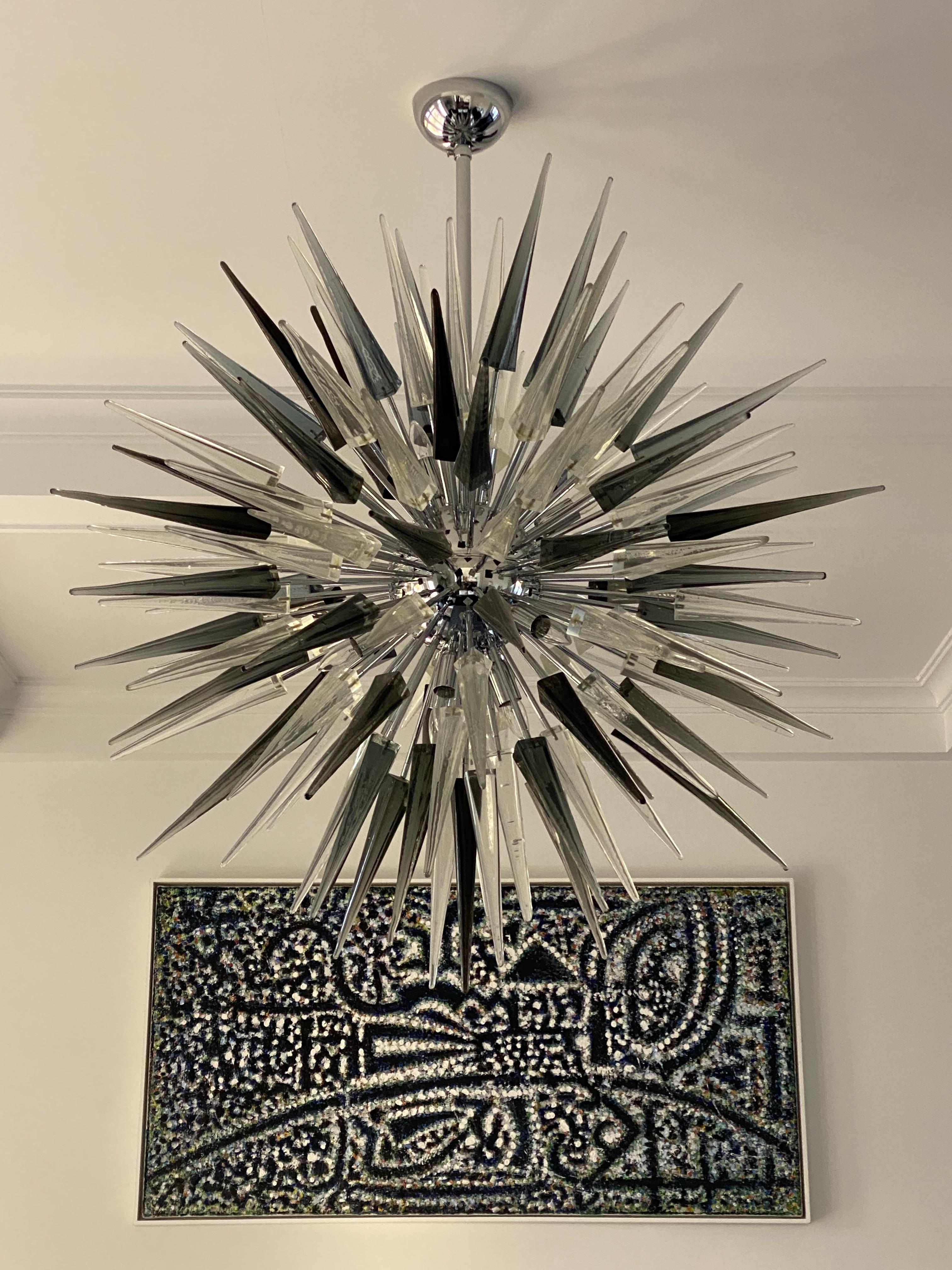 Murano Glass Sputnik Chandelier In Excellent Condition For Sale In Southampton, NY