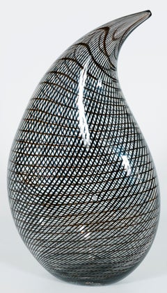 Murano Glass "Squashed Teardrop" Vase by Giovanni Dalla Fina, Circa 1970s