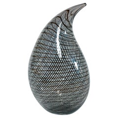 Jarrón de cristal de Murano "Lágrima aplastada" de Giovanni Dalla Fina, alrededor de 1970