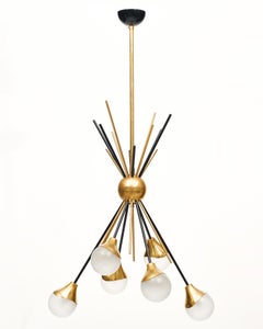 Murano Glass Stilnovo Style Chandelier