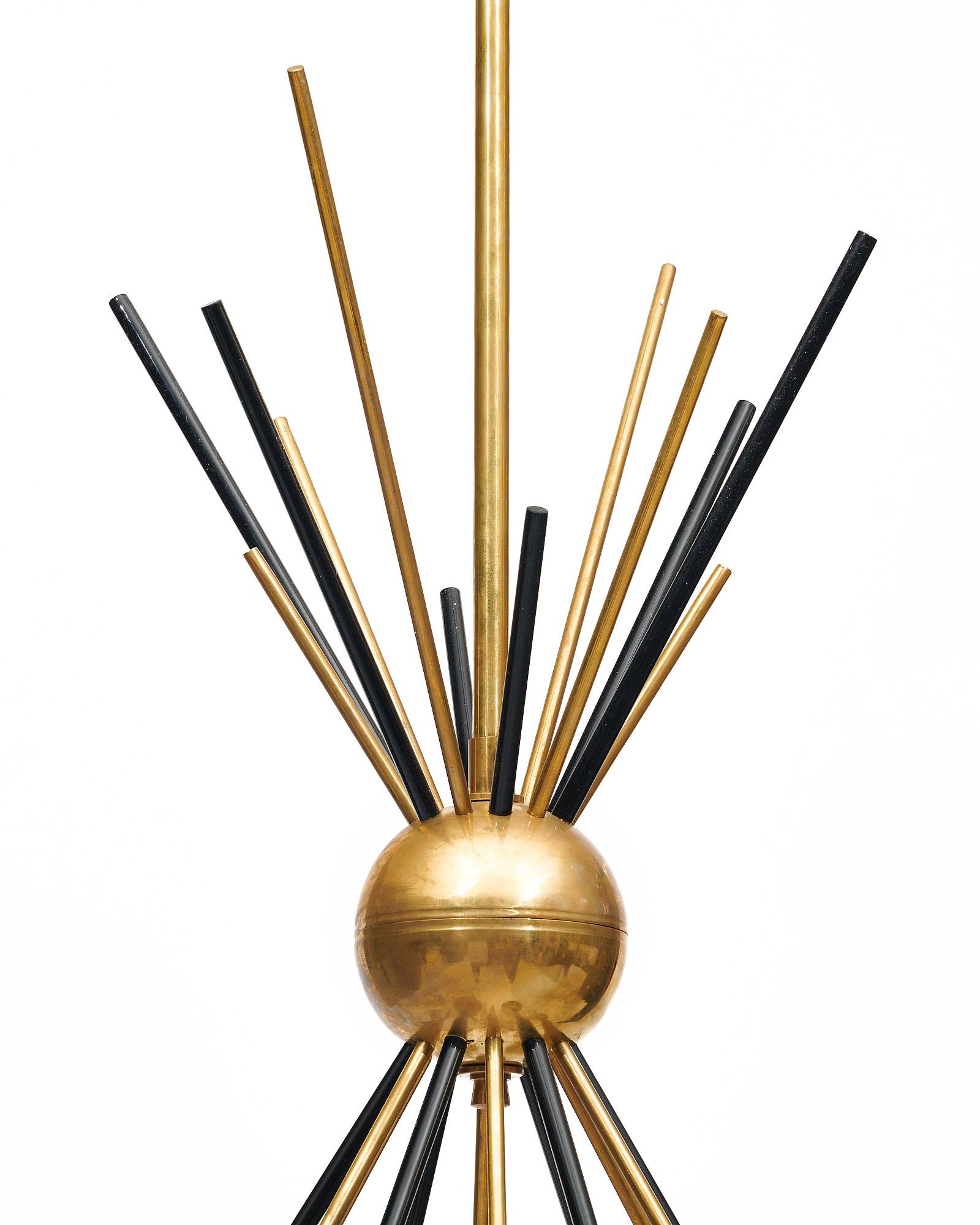 Mid-Century Modern Murano Glass Stilnovo Style Chandelier For Sale