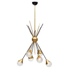 Murano Glass Stilnovo Style Chandelier