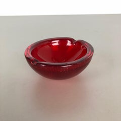 Murano Glass "Strawberry" Bowl Element Shell Ashtray Murano, Italy, 1970s