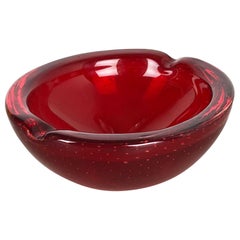 Murano Glass "Strawberry" Bowl Element Shell Ashtray Murano, Italy, 1970s