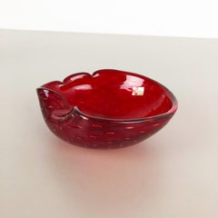 Murano Glass "Strawberry" Bowl Element Shell Ashtray Seguso Murano, Italy, 1970s