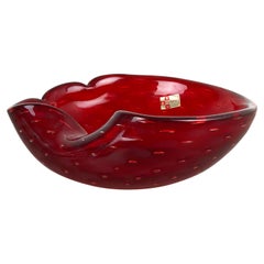 Murano Glass "Strawberry" Bowl Element Shell Ashtray Seguso Murano, Italy, 1970s