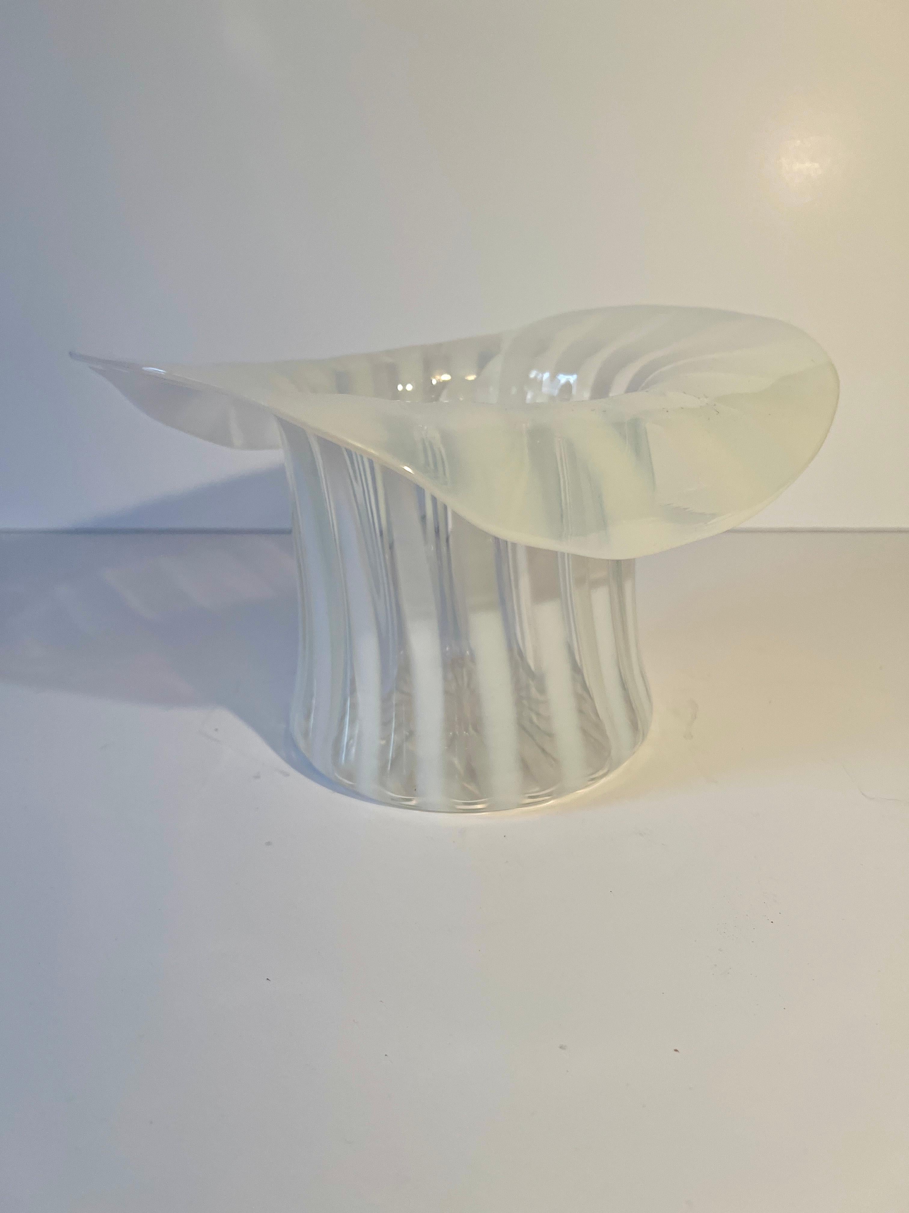 Sombrero de copa de cristal rayado estilo Murano para enfriar vino o champán Italiano en venta