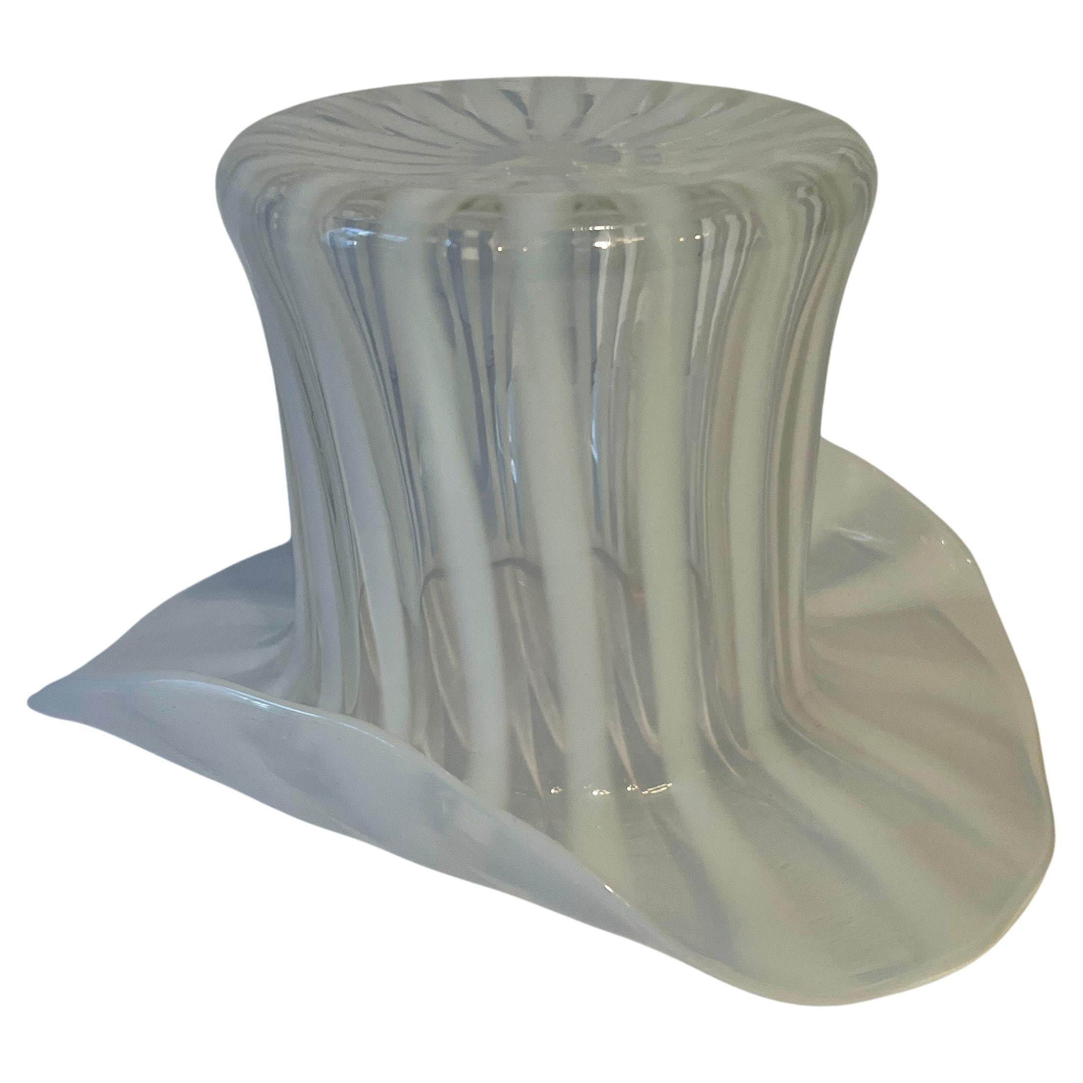 Sombrero de copa de cristal rayado estilo Murano para enfriar vino o champán en venta