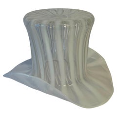 Murano Style Glass Striped Top Hat for Chilling Wine or Champagne