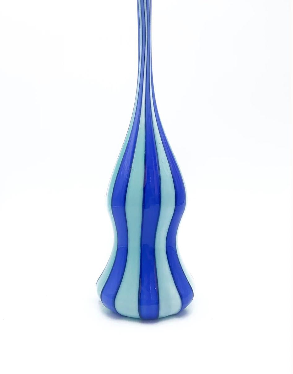 Mid-Century Modern Murano Glass Striped Vase by Carlo Moretti from the 1970s