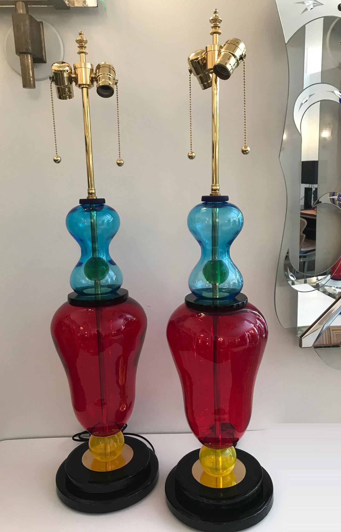 Contemporary Murano Glass Studio Table Lamps