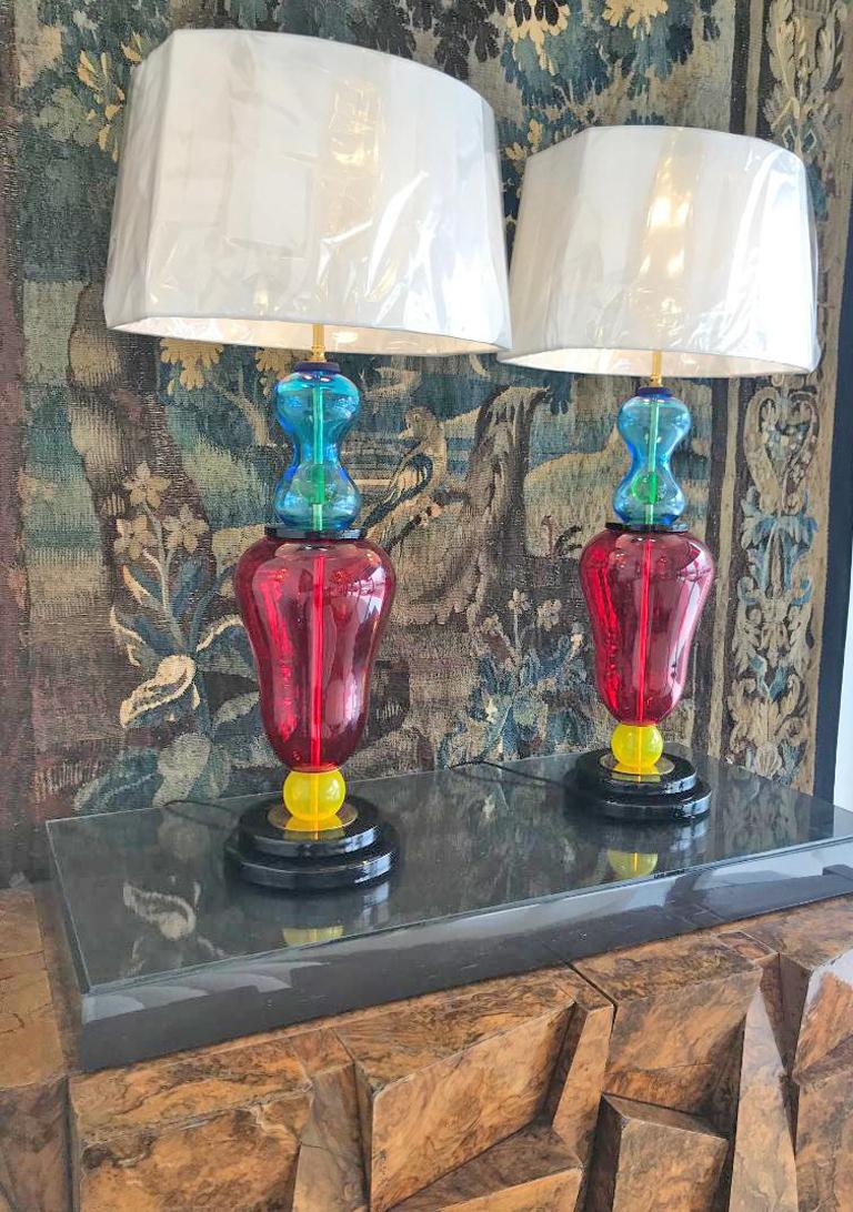 Murano Glass Studio Table Lamps 1