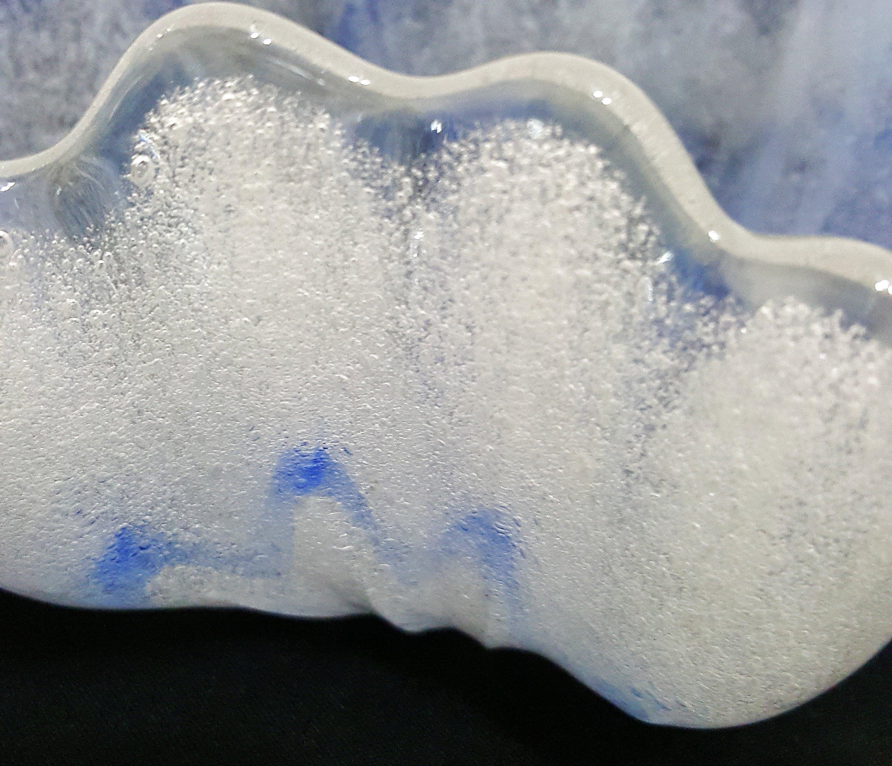 Murano Glass look by Kurata large bowl w/gorgeous bollicine foam-like bubbles  1
