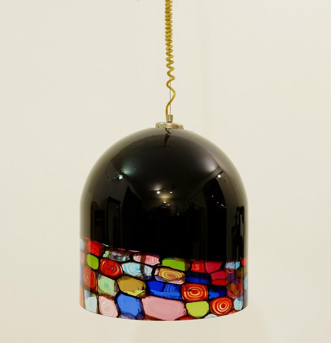 Lámpara de suspensión de cristal de Murano.