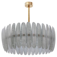 Modern Brass and Murano Glass Ceiling Lamp, Italy