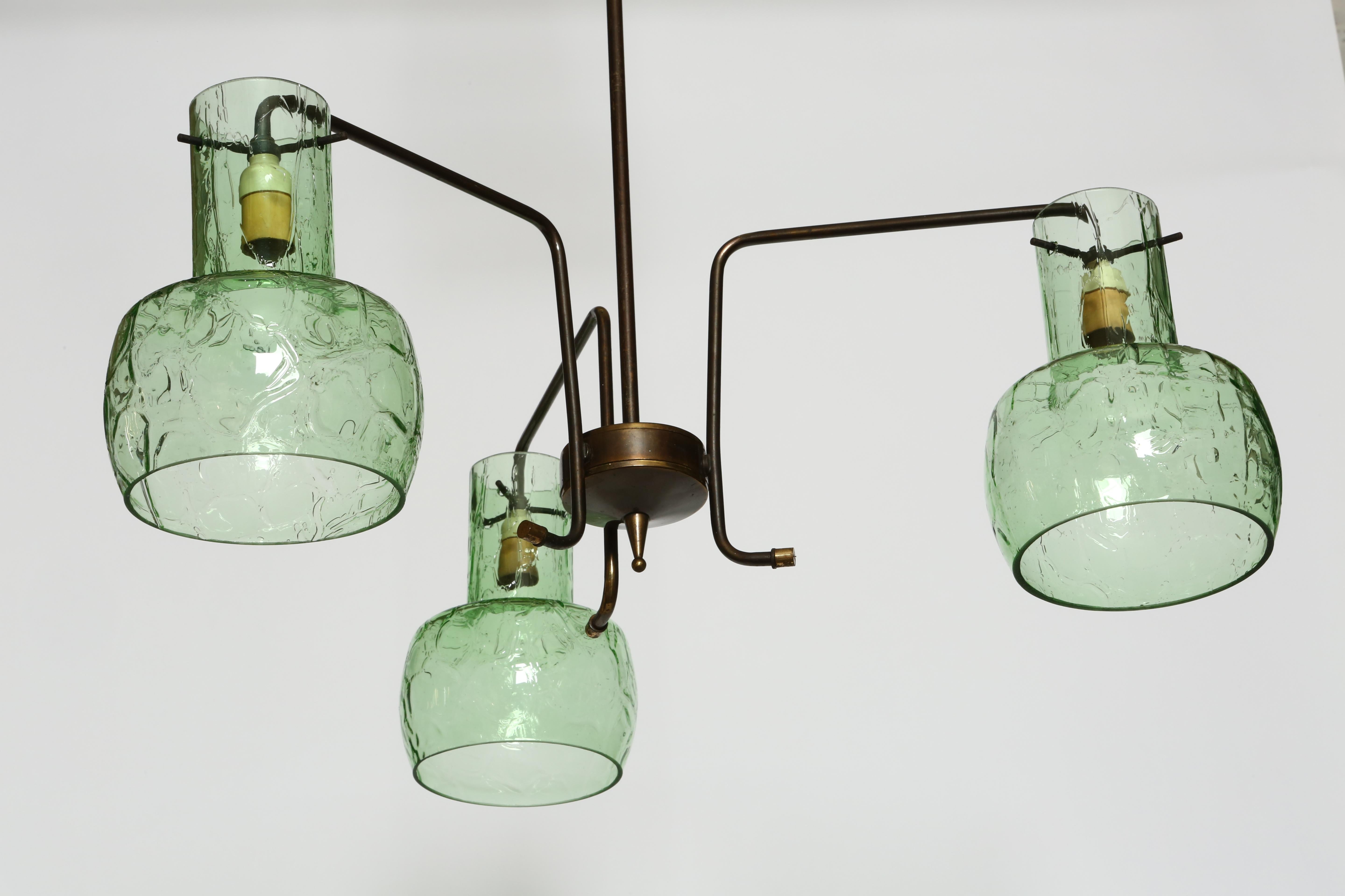 Mid-20th Century Murano Glass Suspension Light, Italy 1960s For Sale