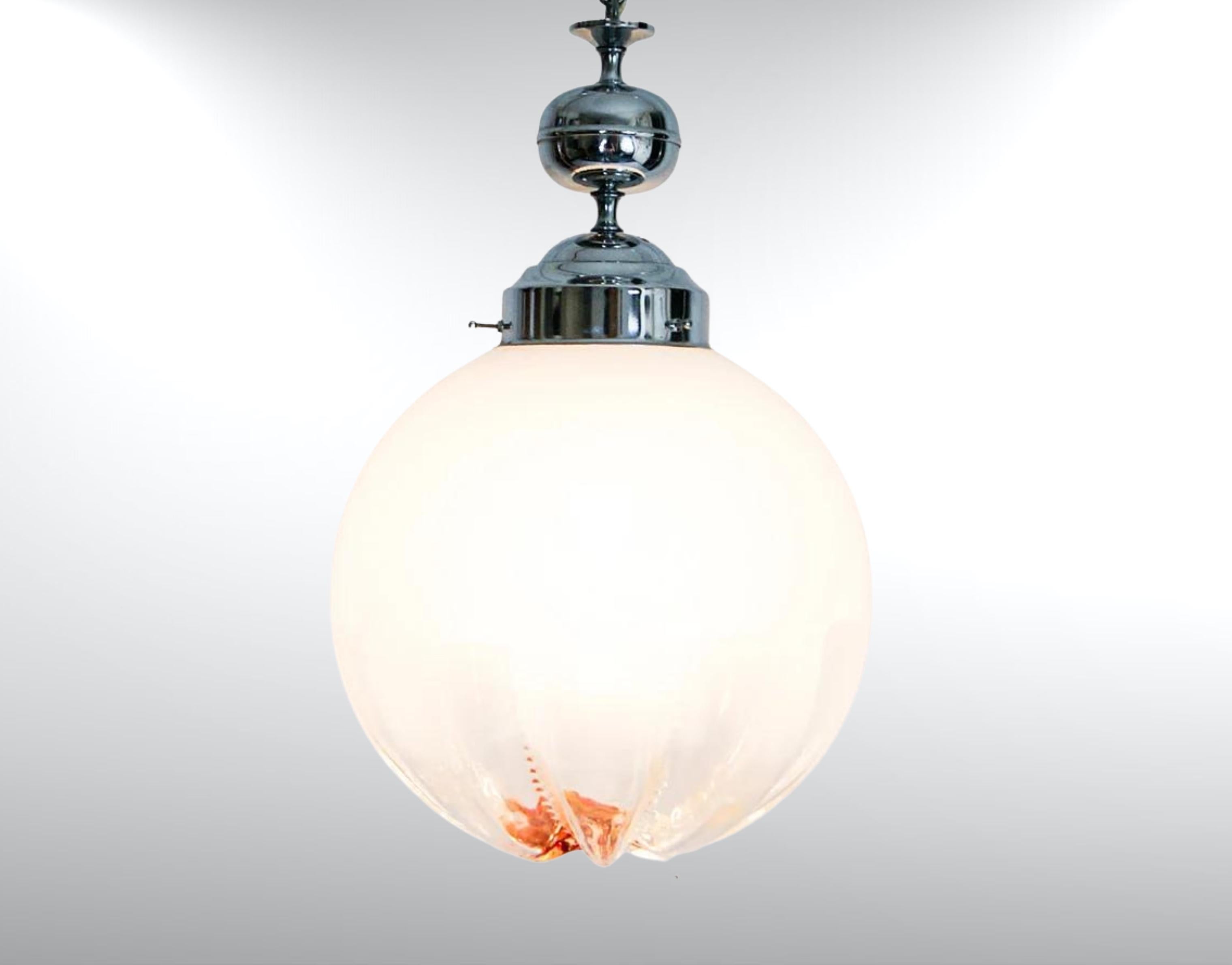 Other Murano Glass Suspension Pendant Ceiling Lamp by Mazzega For Sale