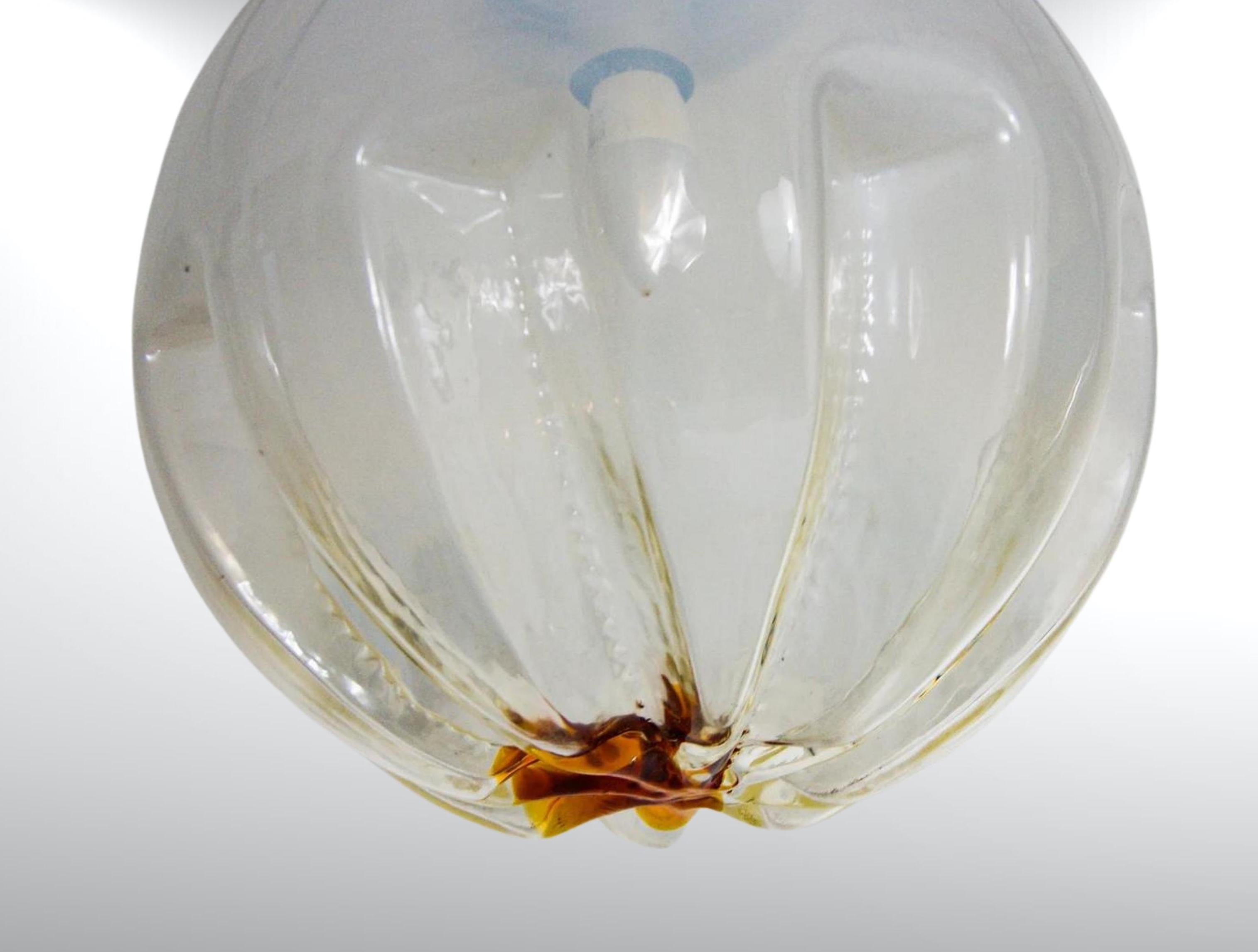 Murano Glass Suspension Pendant Ceiling Lamp by Mazzega In Good Condition For Sale In Torquay, GB