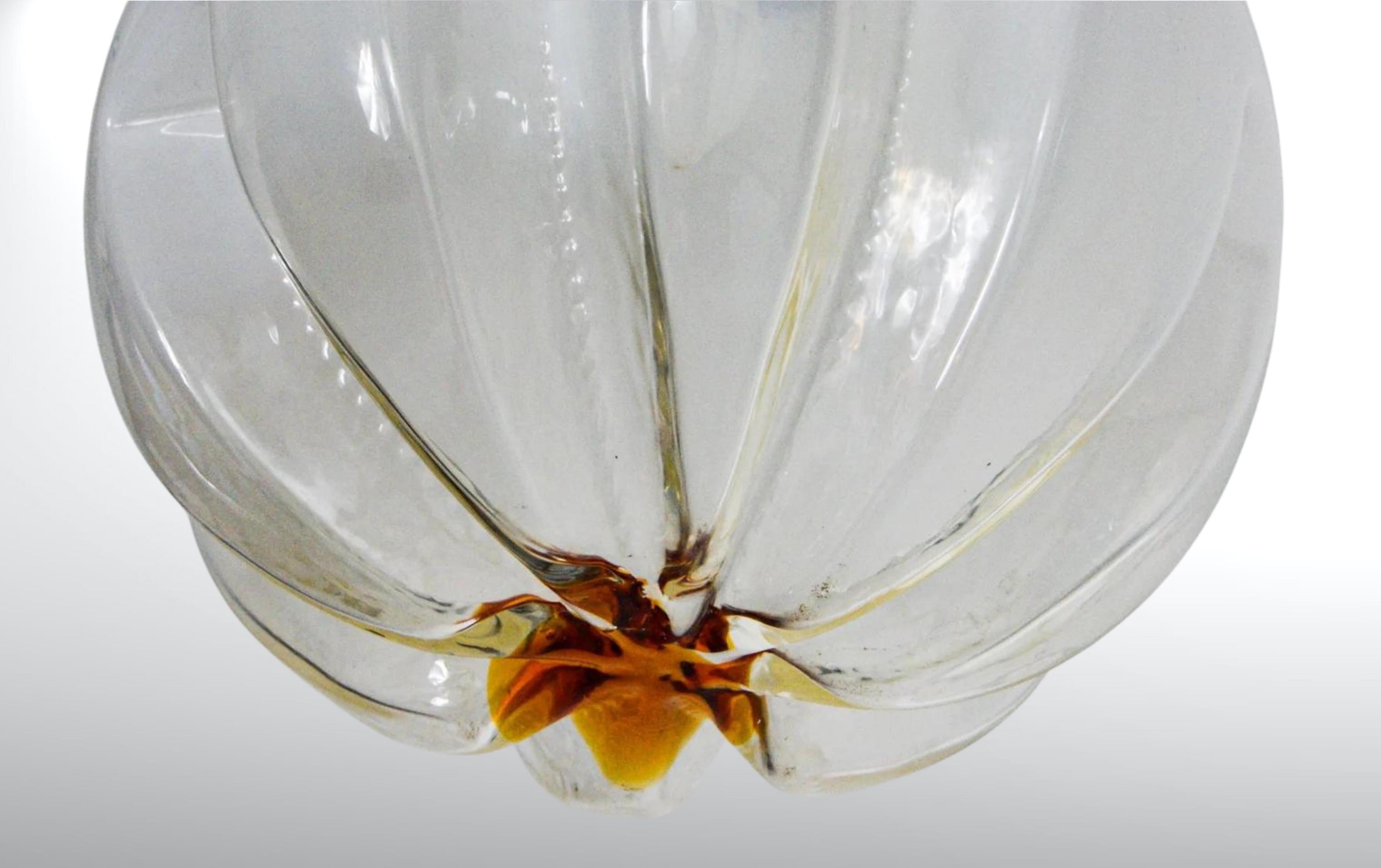 20th Century Murano Glass Suspension Pendant Ceiling Lamp by Mazzega For Sale