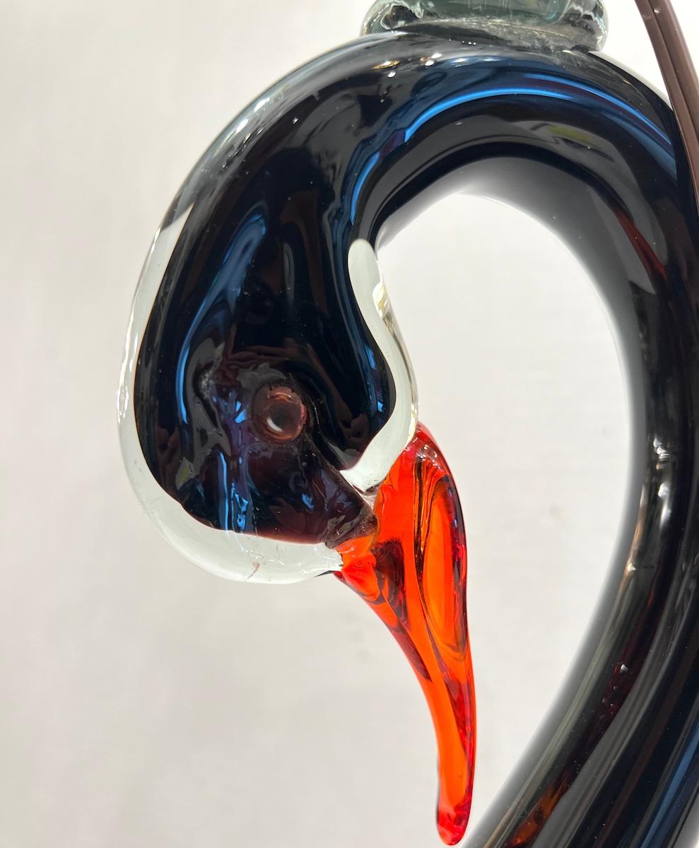 Murano Glass Swan Lamp For Sale 1