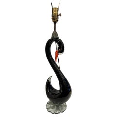 Retro Murano Glass Swan Lamp