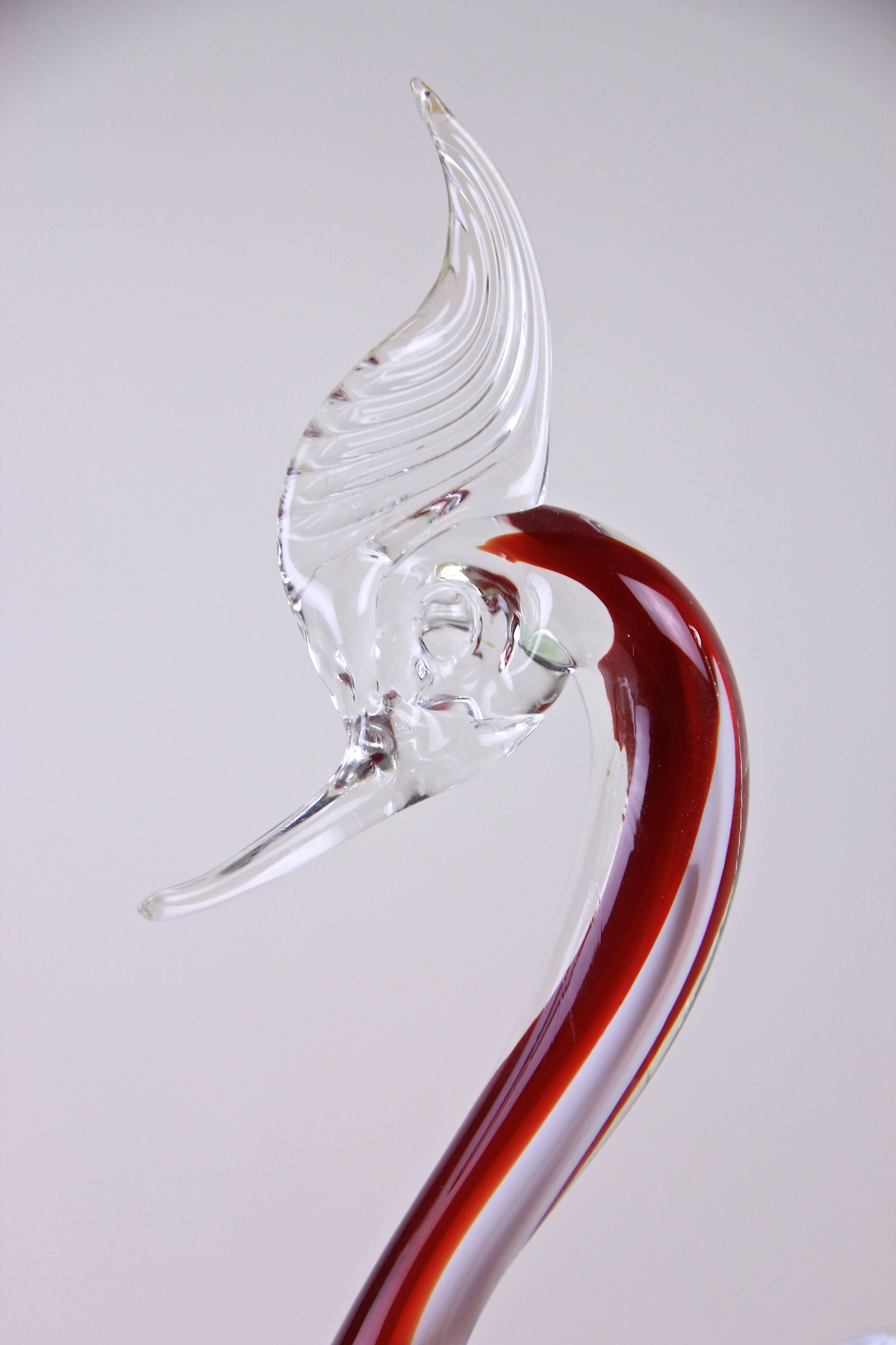 Murano Glass Swan, US Style, Italy, circa 1950 In Good Condition In Lichtenberg, AT