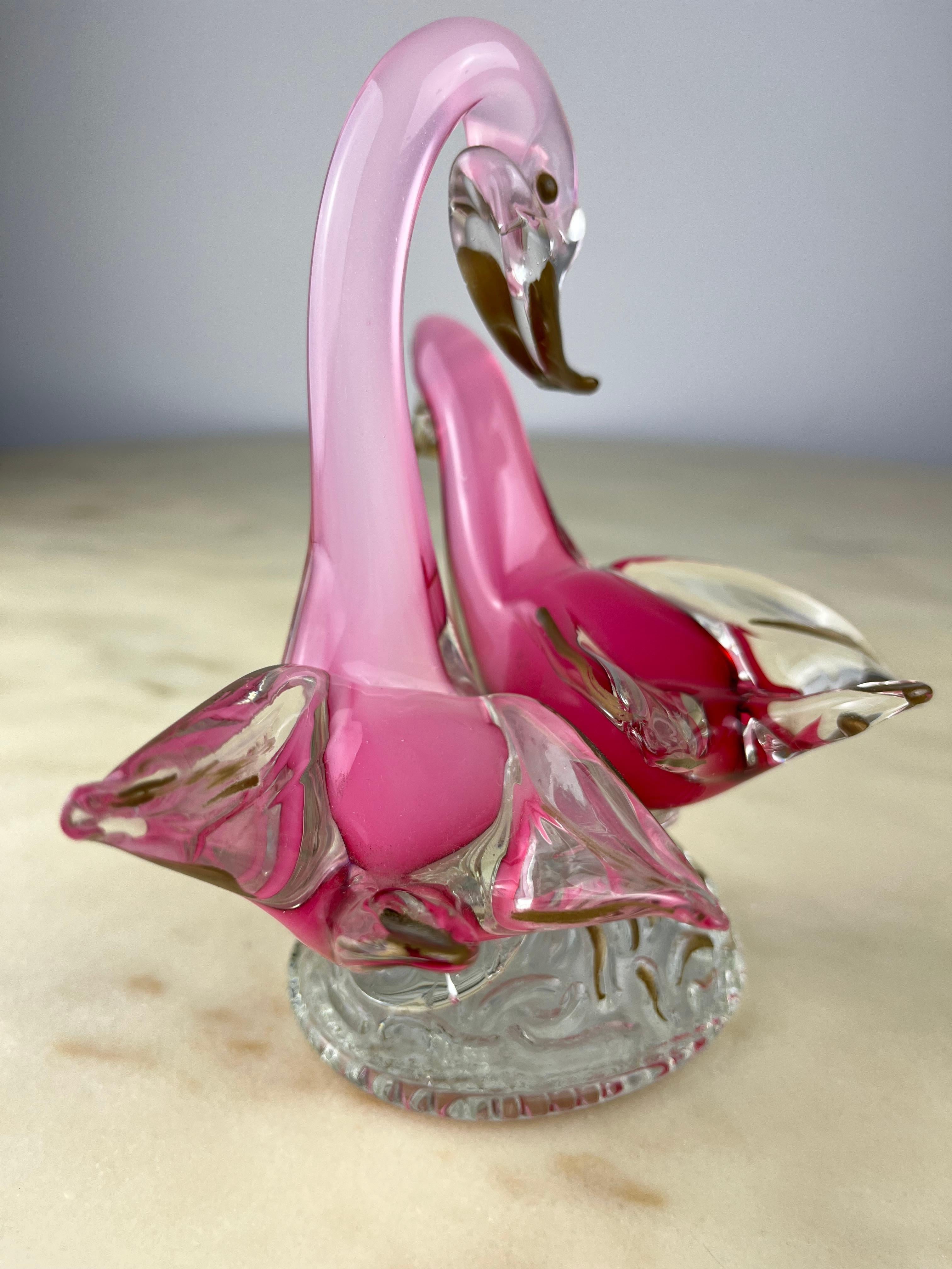 Italian Murano Glass Swans, Italy, 1960s For Sale