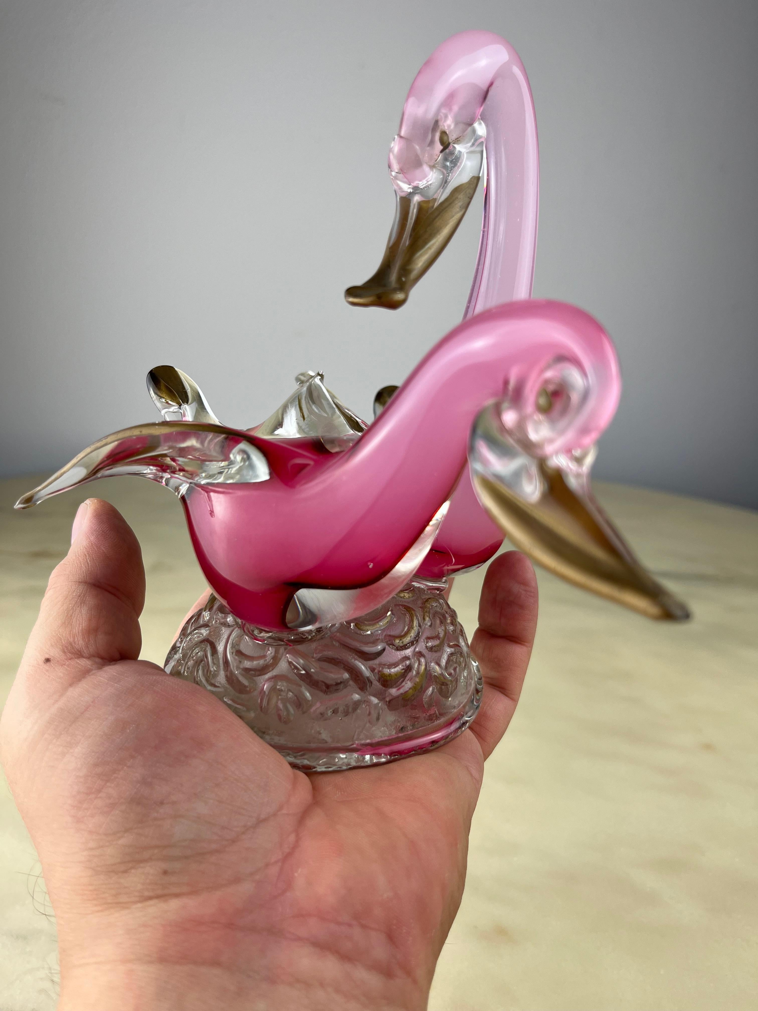 Murano Glass Swans, Italy, 1960s In Good Condition For Sale In Palermo, IT