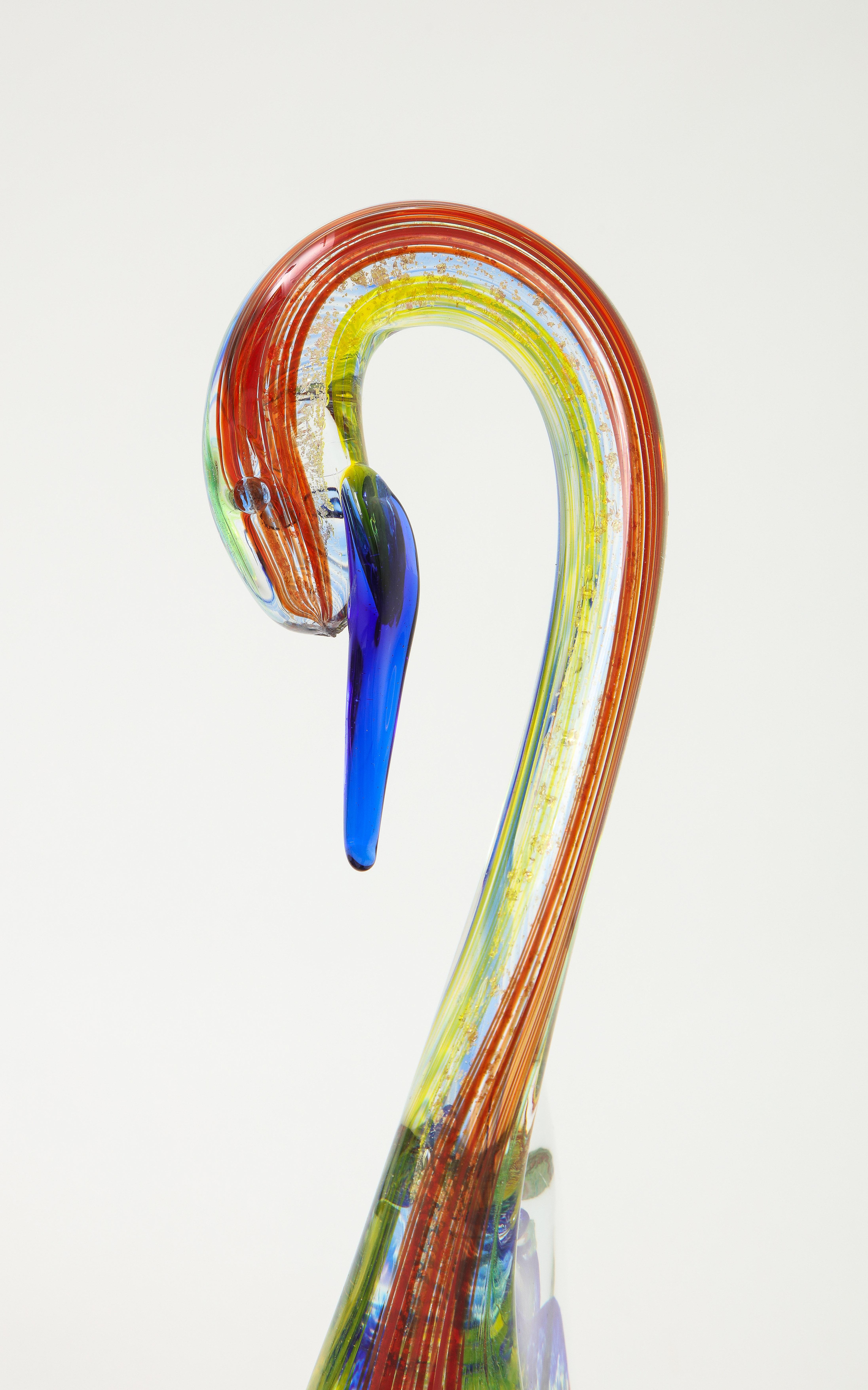Late 20th Century Murano Glass Swans Sculptures
