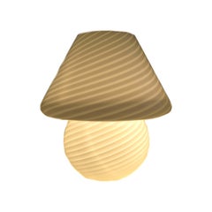 Murano Glass Swirl Mushroom Table Desk Lamp by Vetri